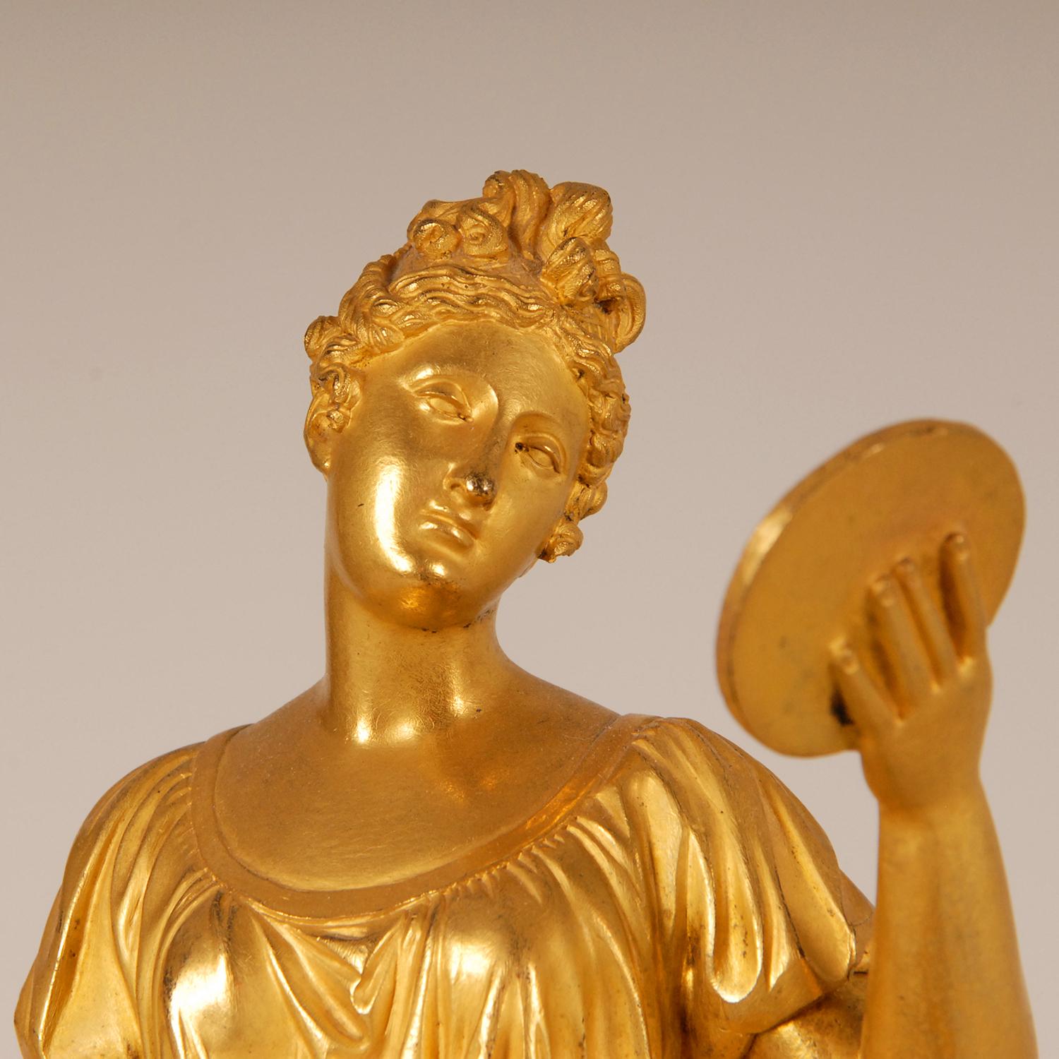 19. Jahrhundert Empire Thomire vergoldete Bronze Kaminuhr Pendel Französisch 6