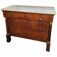 Antique 19th Century Empire Walnut Chest and Drawers Italian Lucca, 1800s