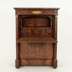 Segreteria in noce stile Impero del XIX secolo
