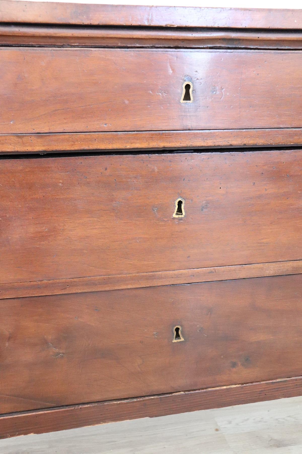 19th Century Empire Walnut Wood Commode or Chest of Drawer 1