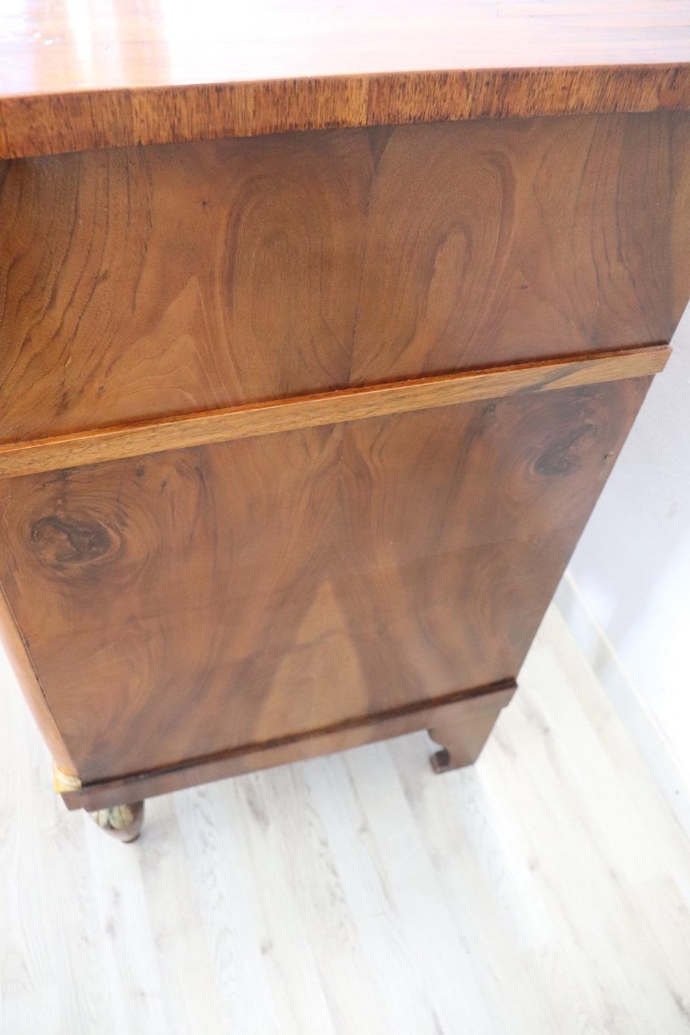19th Century Empire Walnut Wood Commode or Chest of Drawers 6