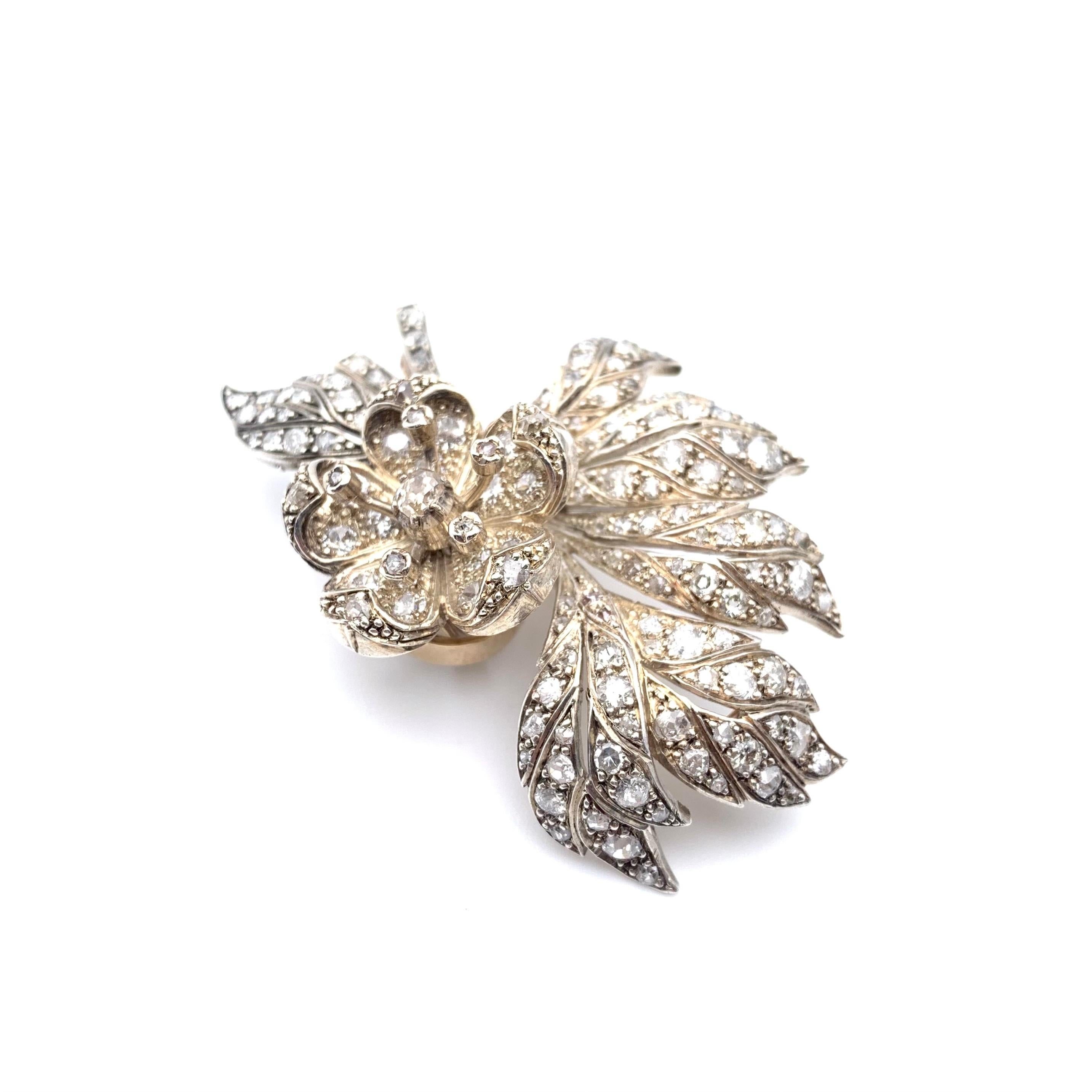 19. Jahrhundert En Tremblant Diamant-Brosche im Angebot 3