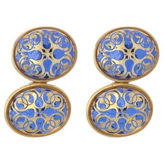 19th Century Enamel 18 Karat Yellow Gold Cufflinks