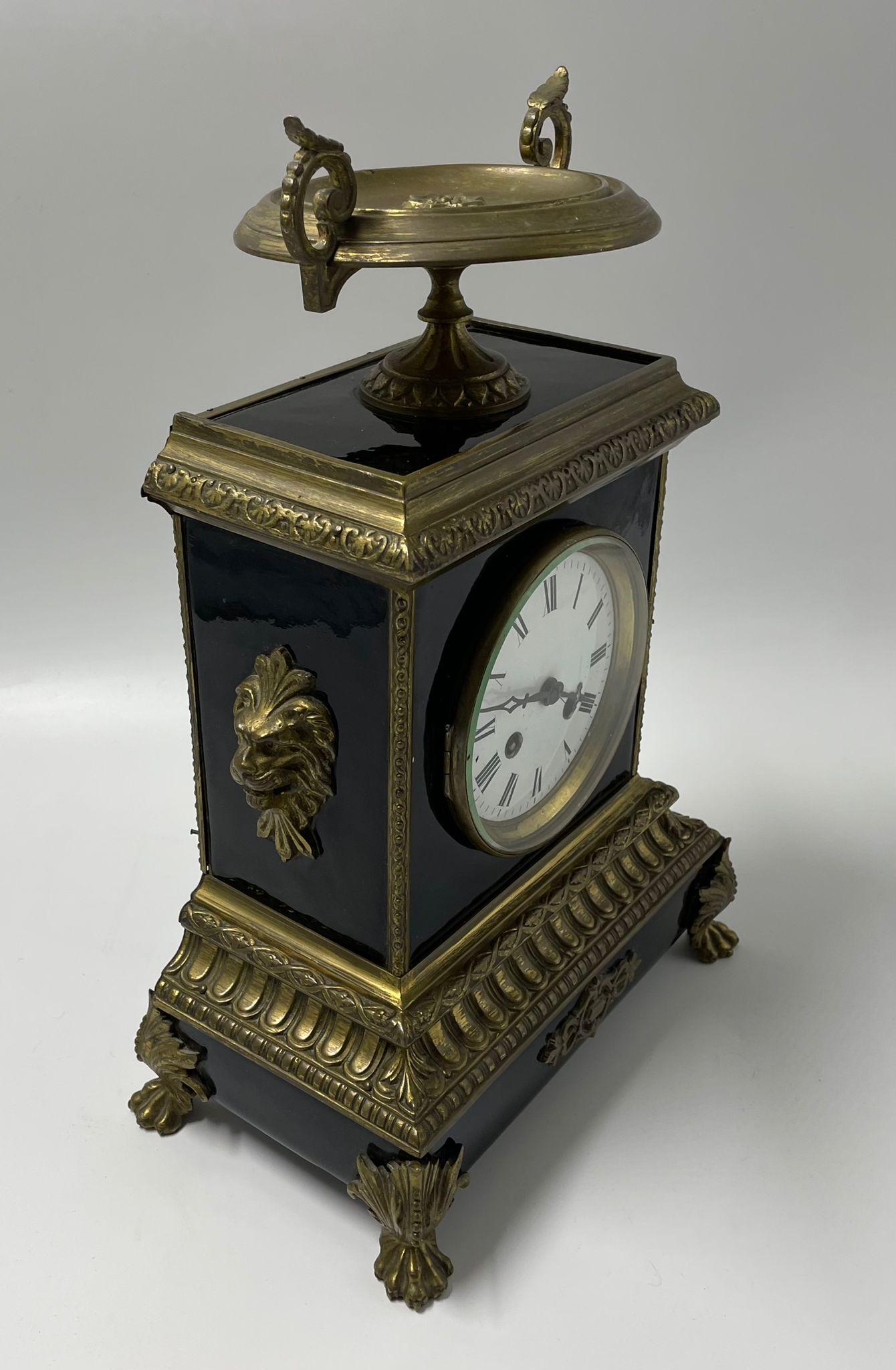 Napoleon III 19th Century Enamel And Bronze Napoleon Clock For Sale