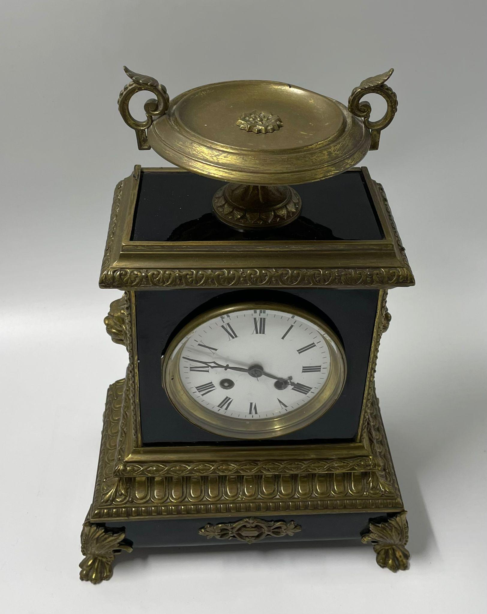 French 19th Century Enamel And Bronze Napoleon Clock For Sale