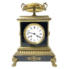 Horloge Napoléon en bronze et émail du 19ème siècle