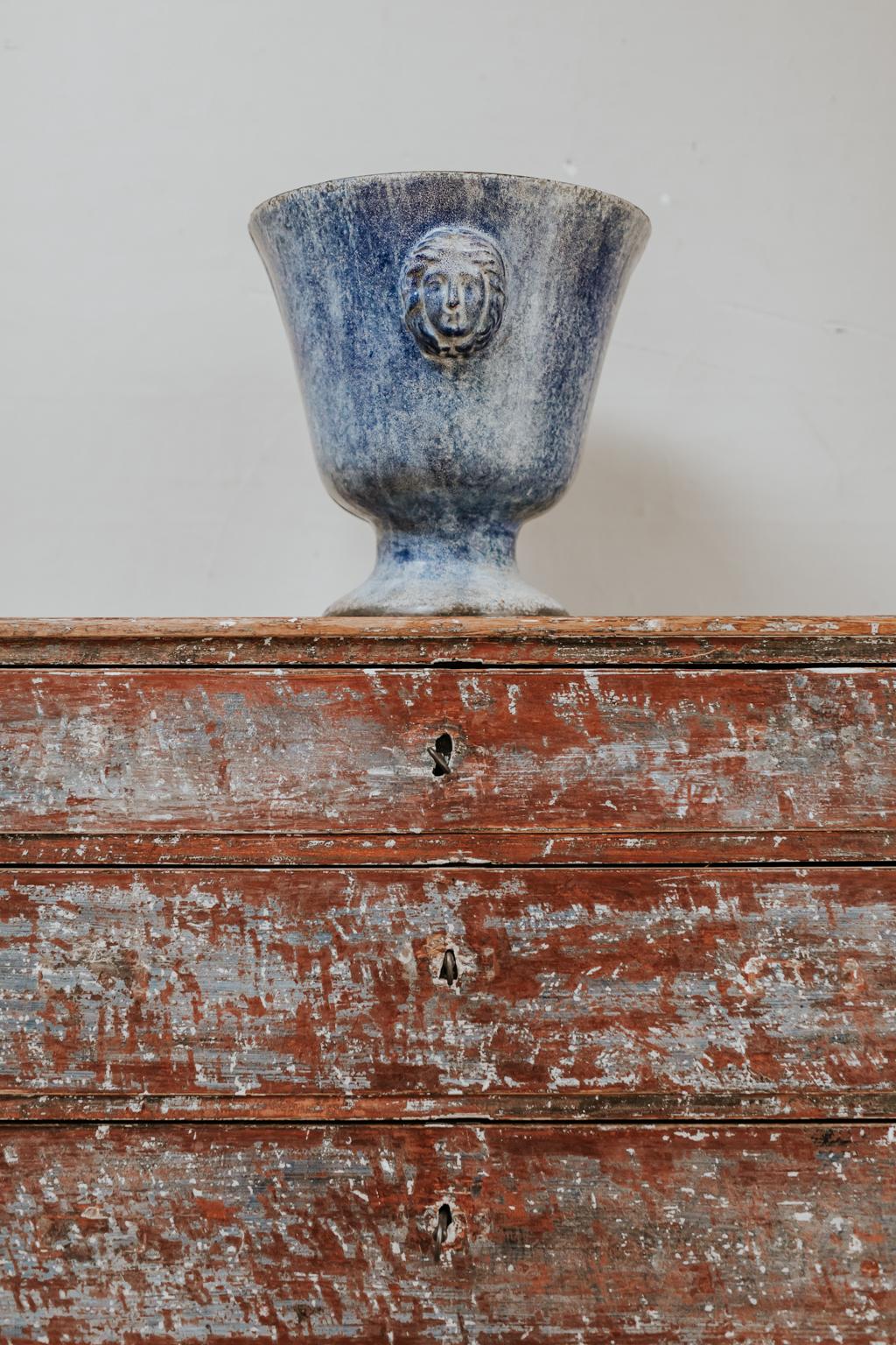 19. Jahrhundert Emaille Gusseisen Vase De Rouen 1