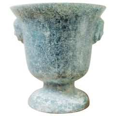 19th century enameled cast iron Rouen vase