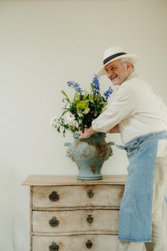 Vase en fonte émaillée de Rouen du 19e siècle