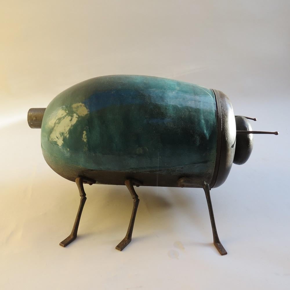 Burning Stove Le Scarabee Paris Nr. 1 aus emailliertem Gusseisenholz, 19. Jahrhundert im Angebot 2