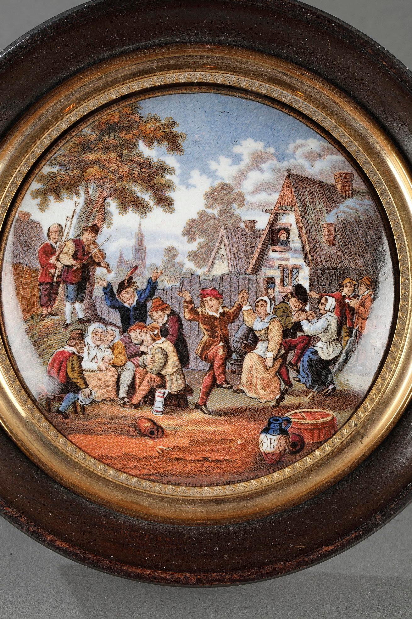 Circular miniature from a Flemish painting the 