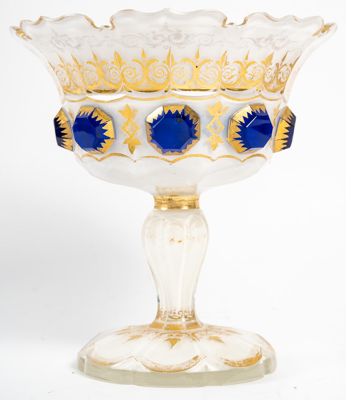 Opaline Glass 19th Century Enamelled Opaline Bowl
