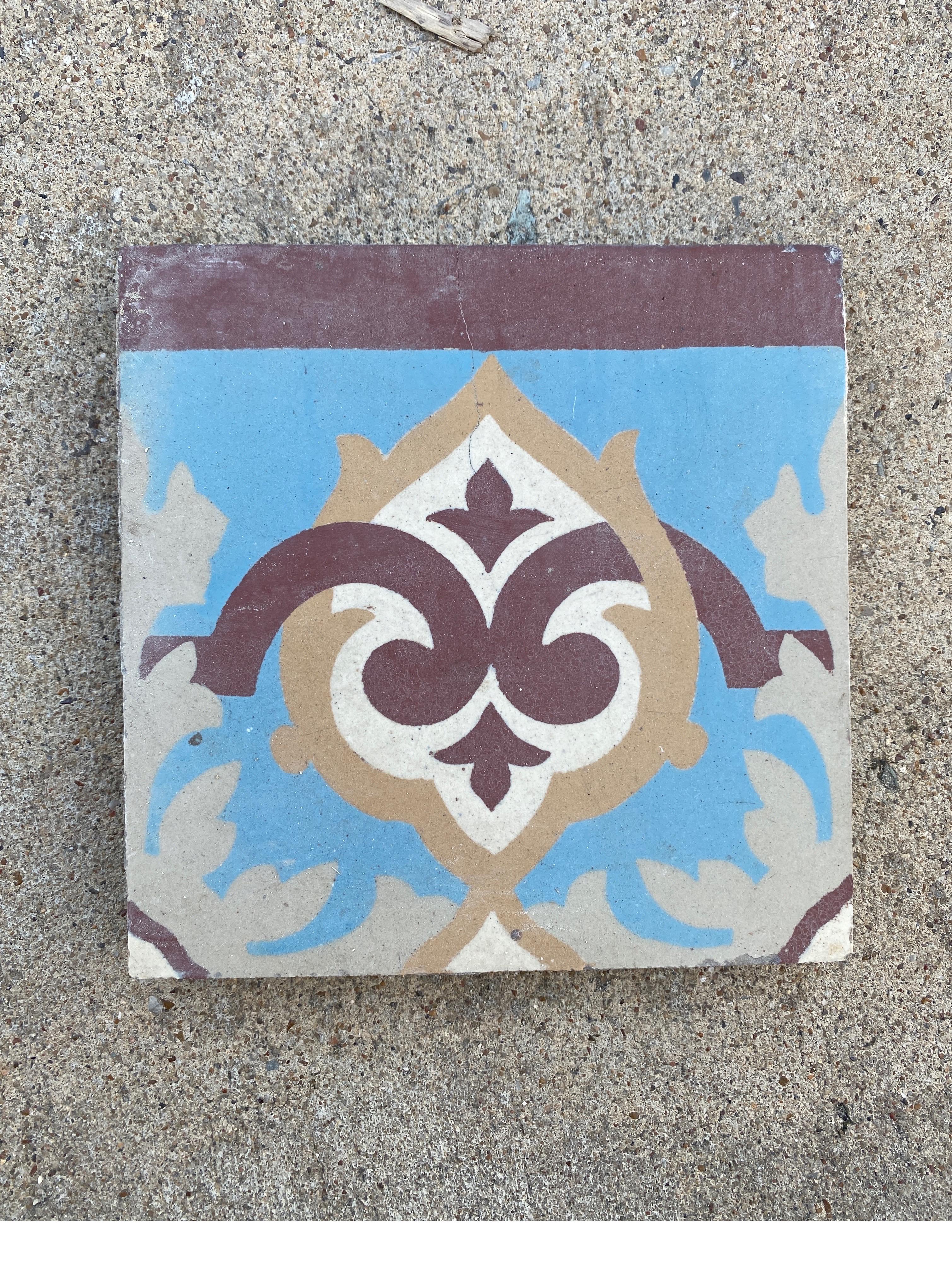 19th Century Encaustic Tiles In Good Condition For Sale In Dallas, TX