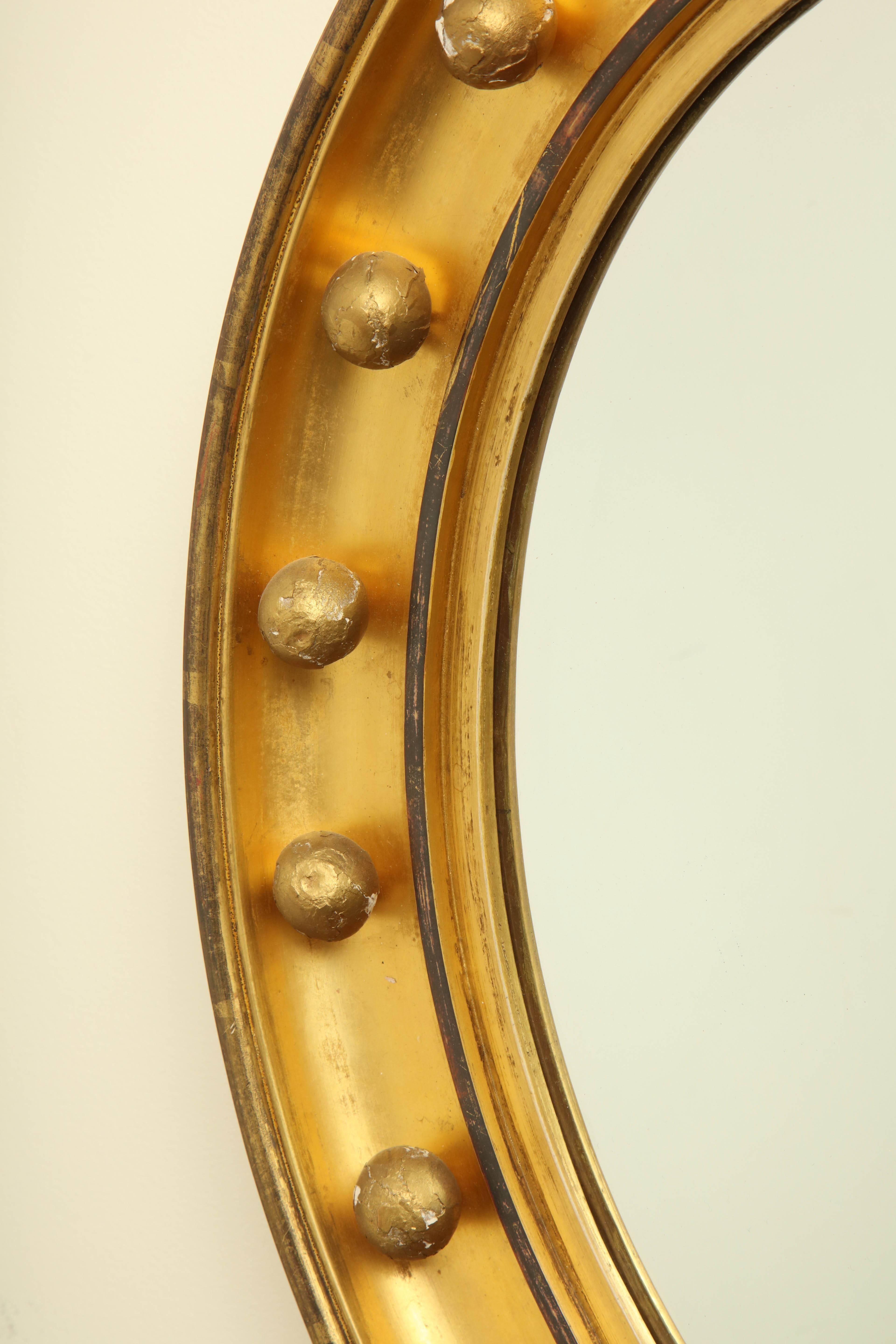 Giltwood 19th Century English, Glided, Beveled Mirror For Sale
