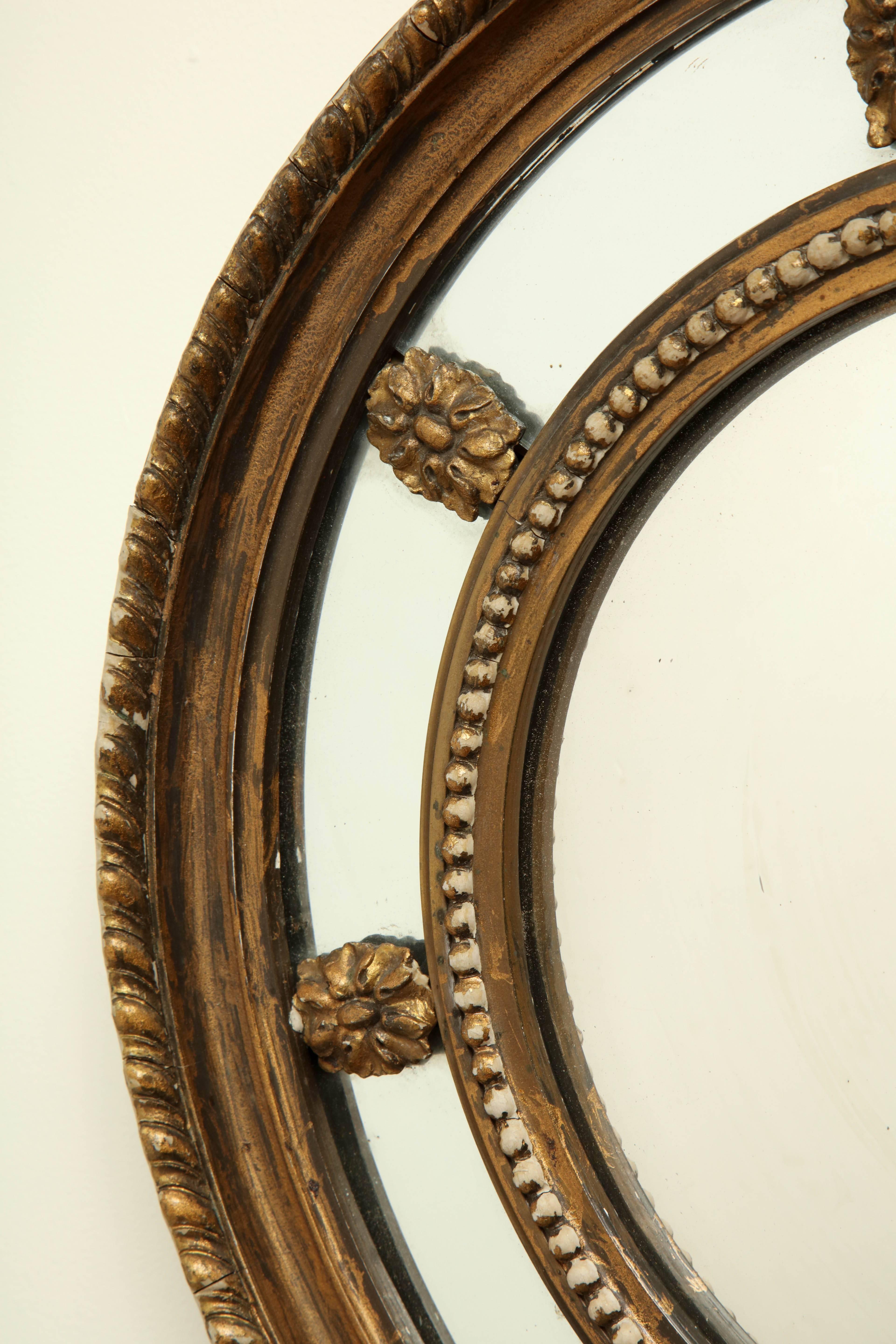19th Century English, Sectionalized Convex Mirror For Sale 1
