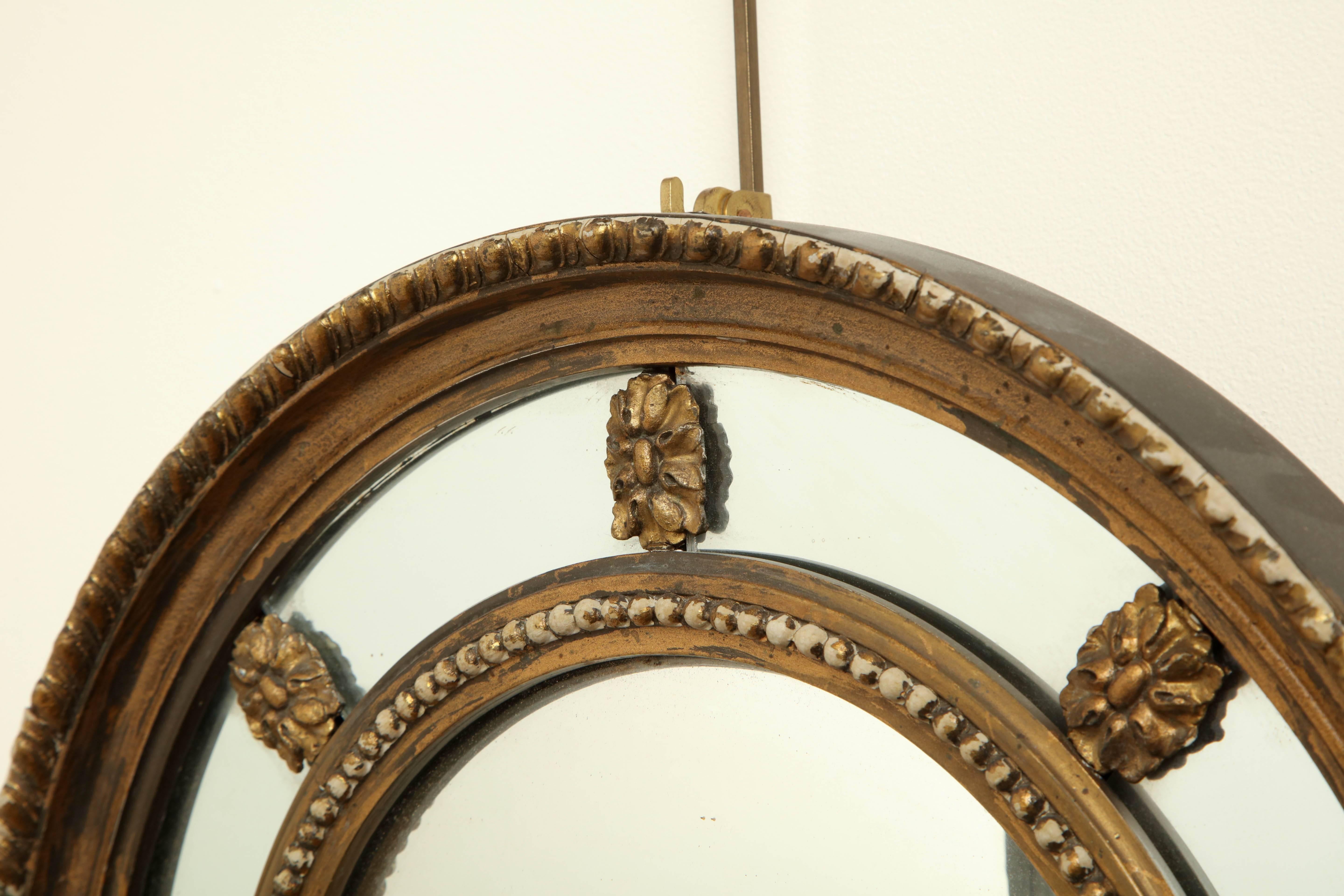 19th Century English, Sectionalized Convex Mirror For Sale 2