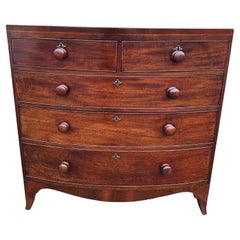 19th Century English 2 Over 3 Bowfront Chest