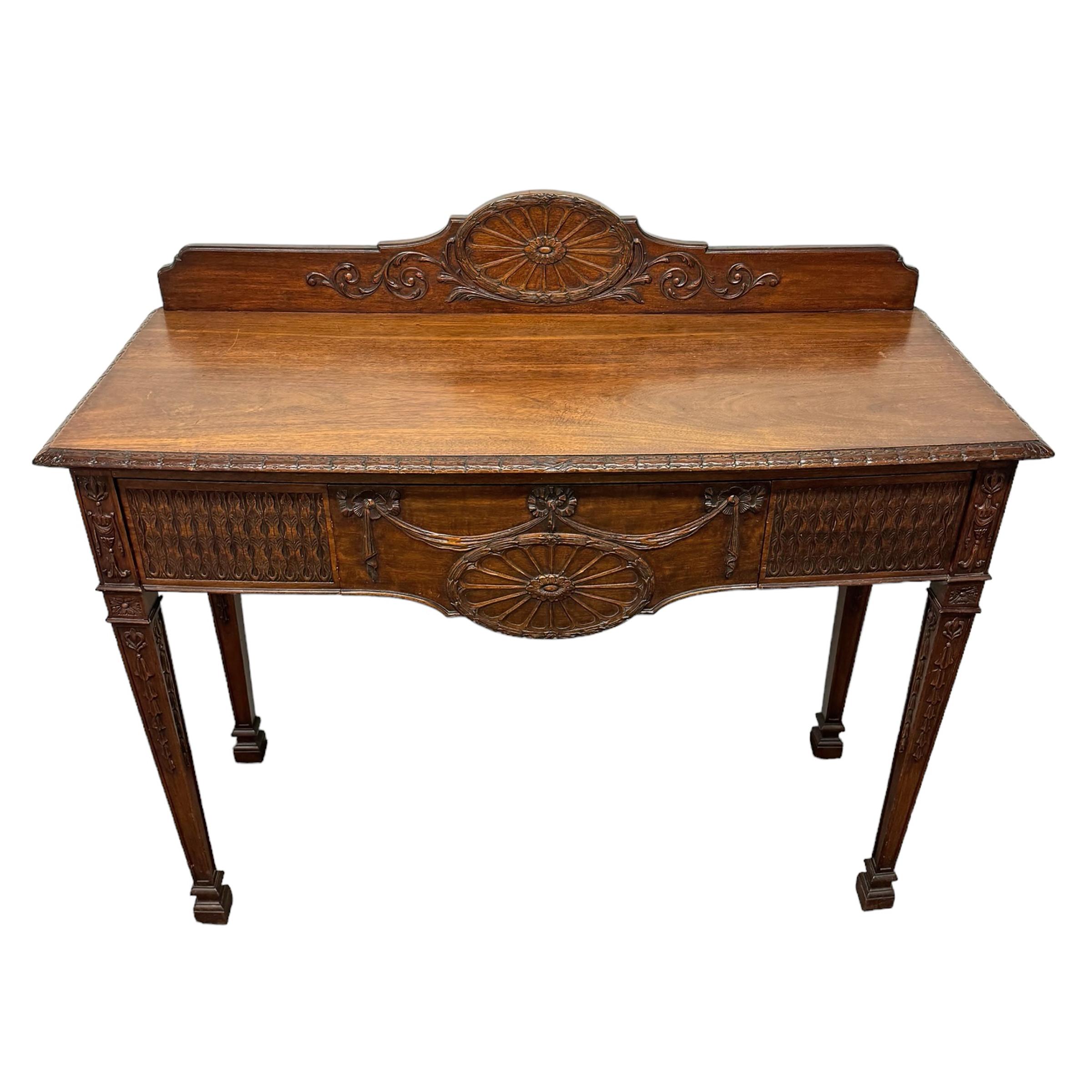 Hand-Carved 19th Century English Adam-Style Console For Sale