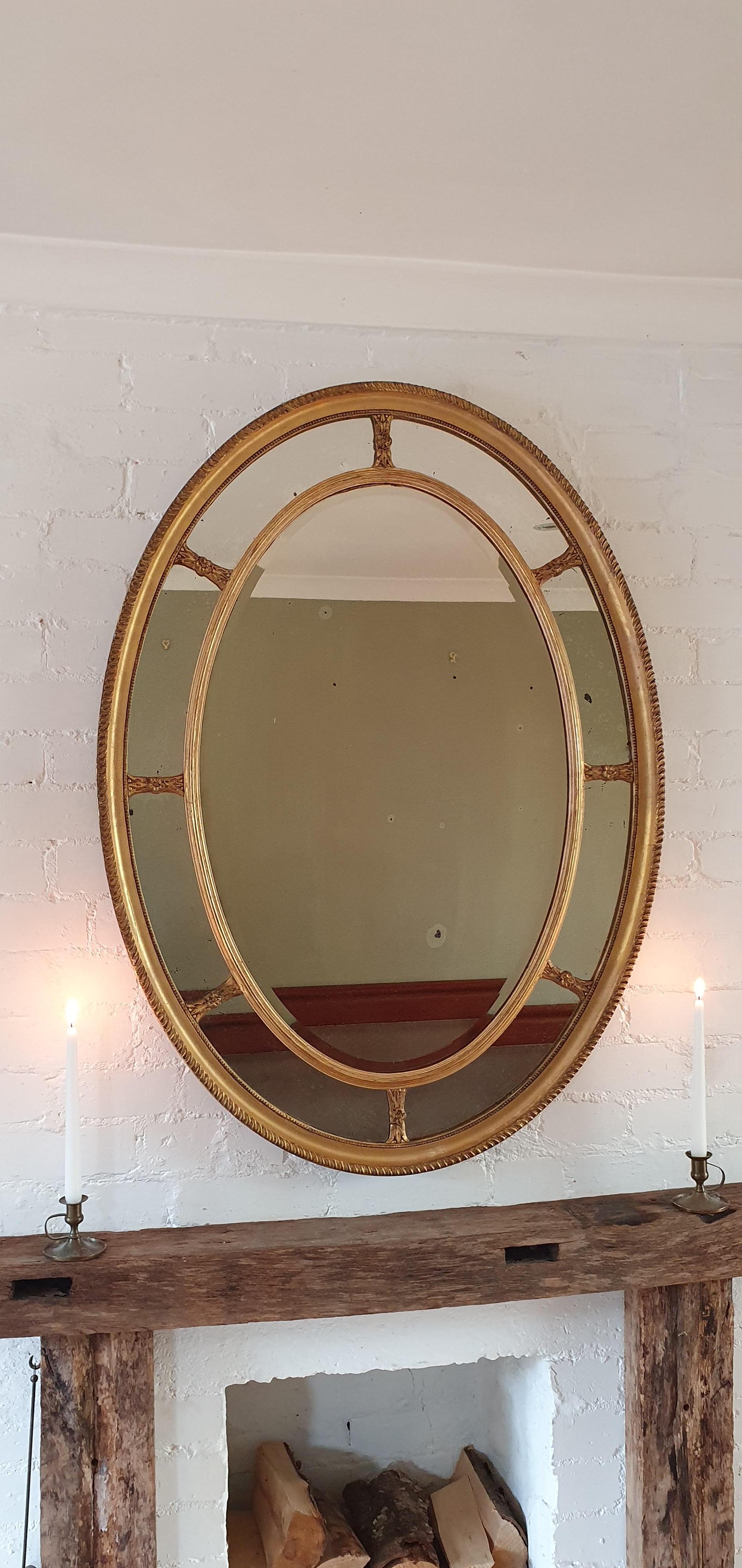 19th century English Adam Style Oval Mirror For Sale 4