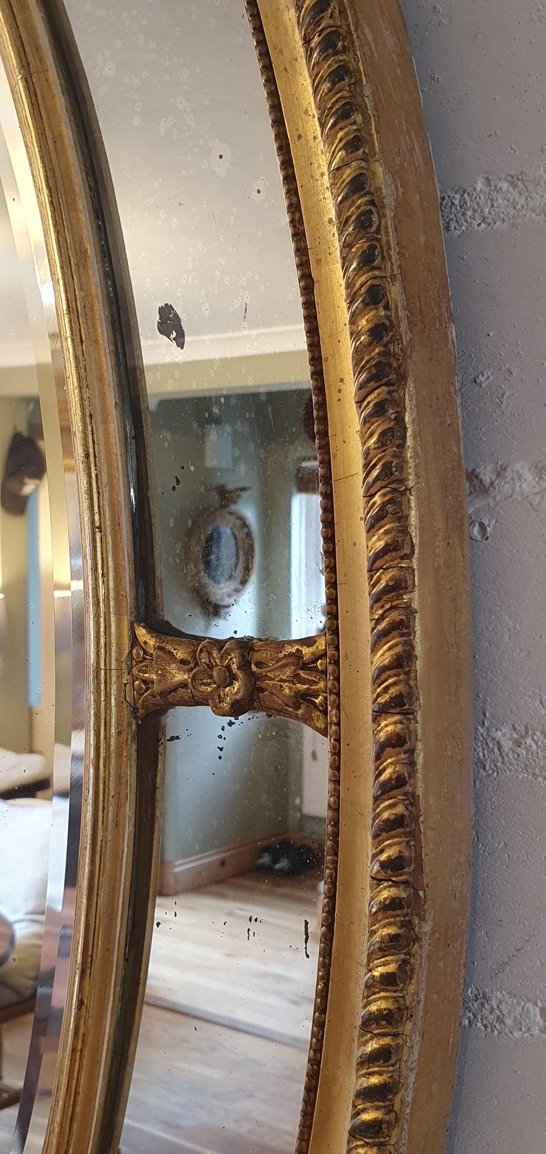 19th century English Adam Style Oval Mirror In Good Condition For Sale In Godstone, GB