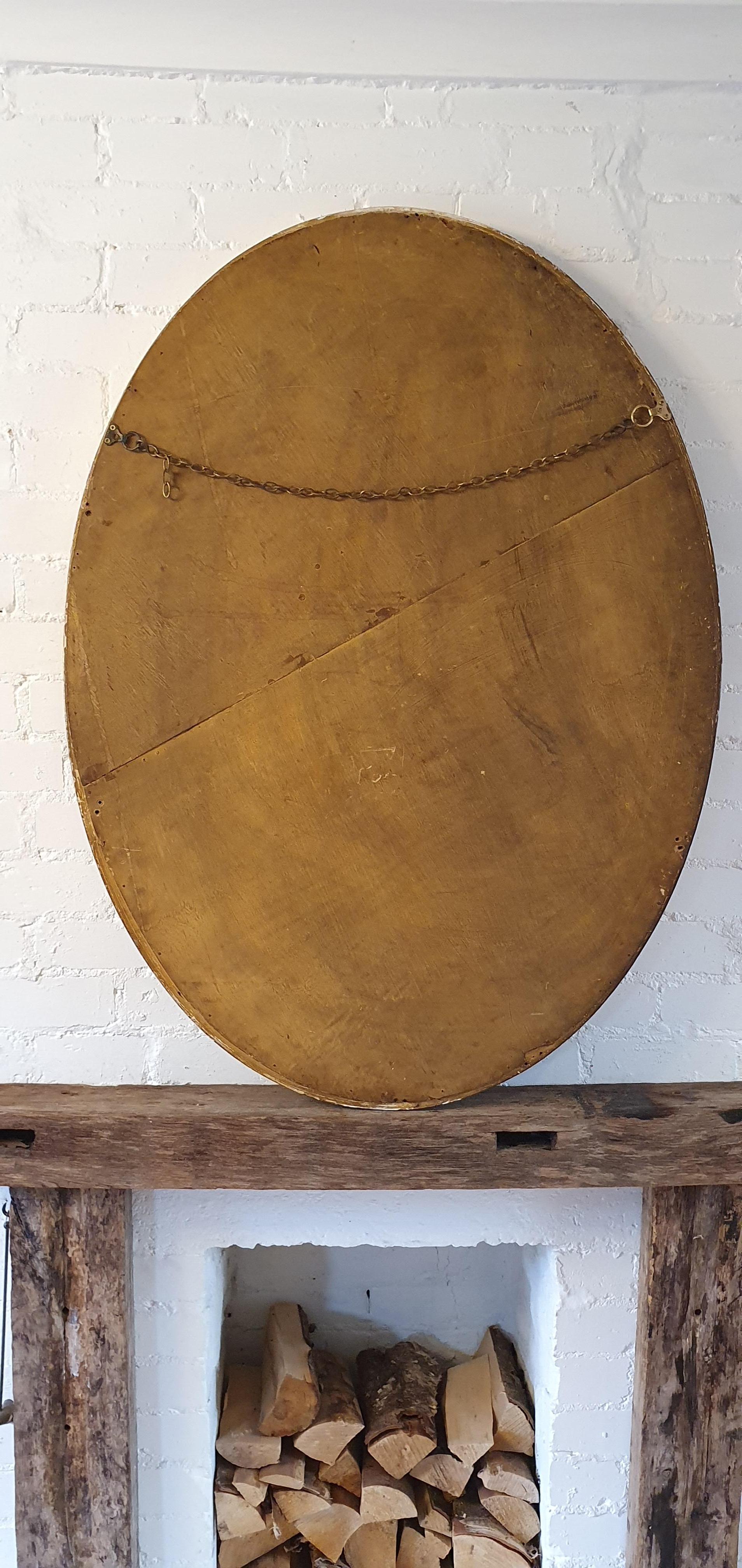 19th century English Adam Style Oval Mirror For Sale 3
