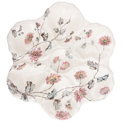 19th Century English Adderley Floral Oyster Plate