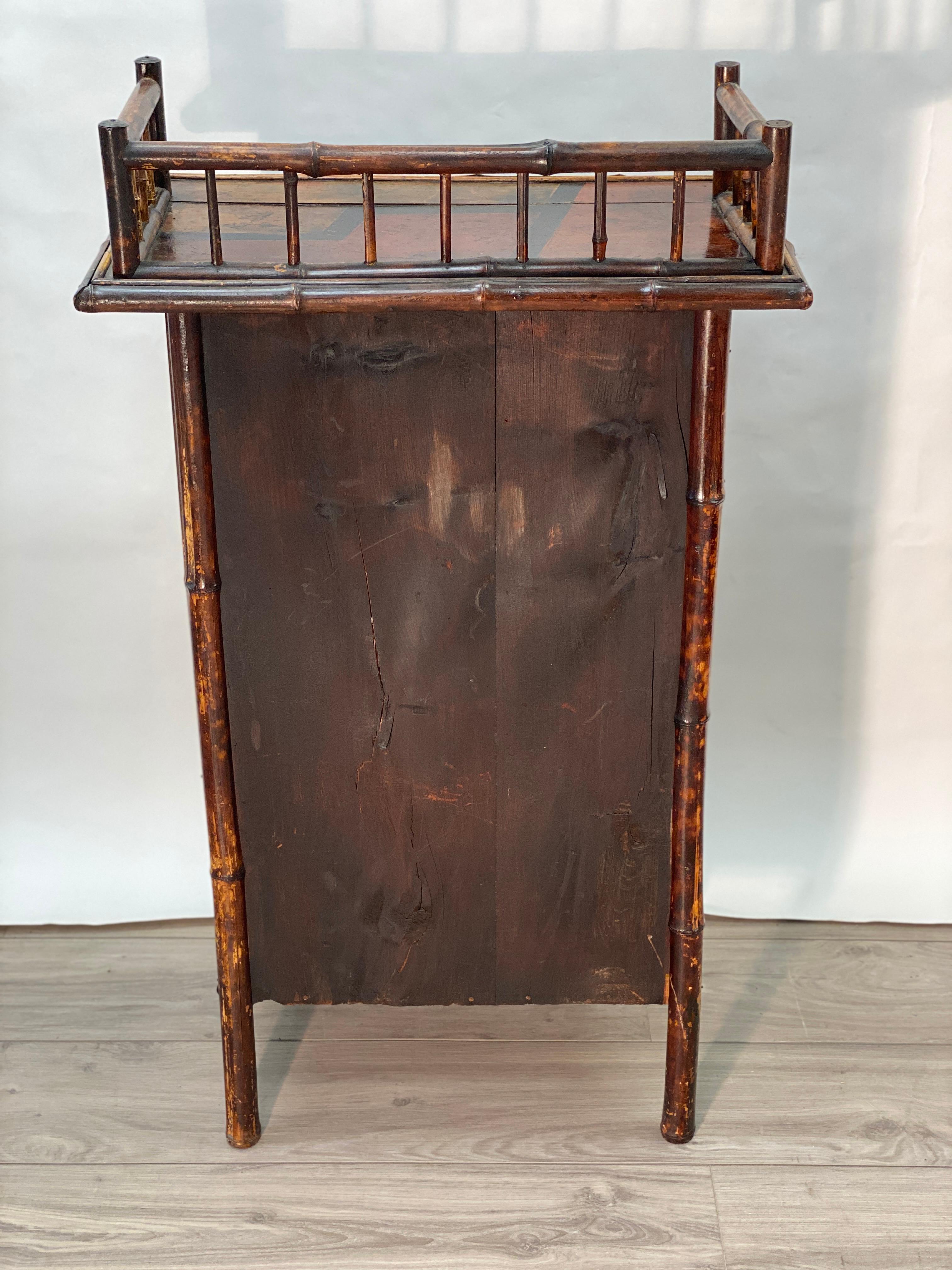 19th Century English Aesthetic Movement Bamboo Bar Stand Cabinet 5