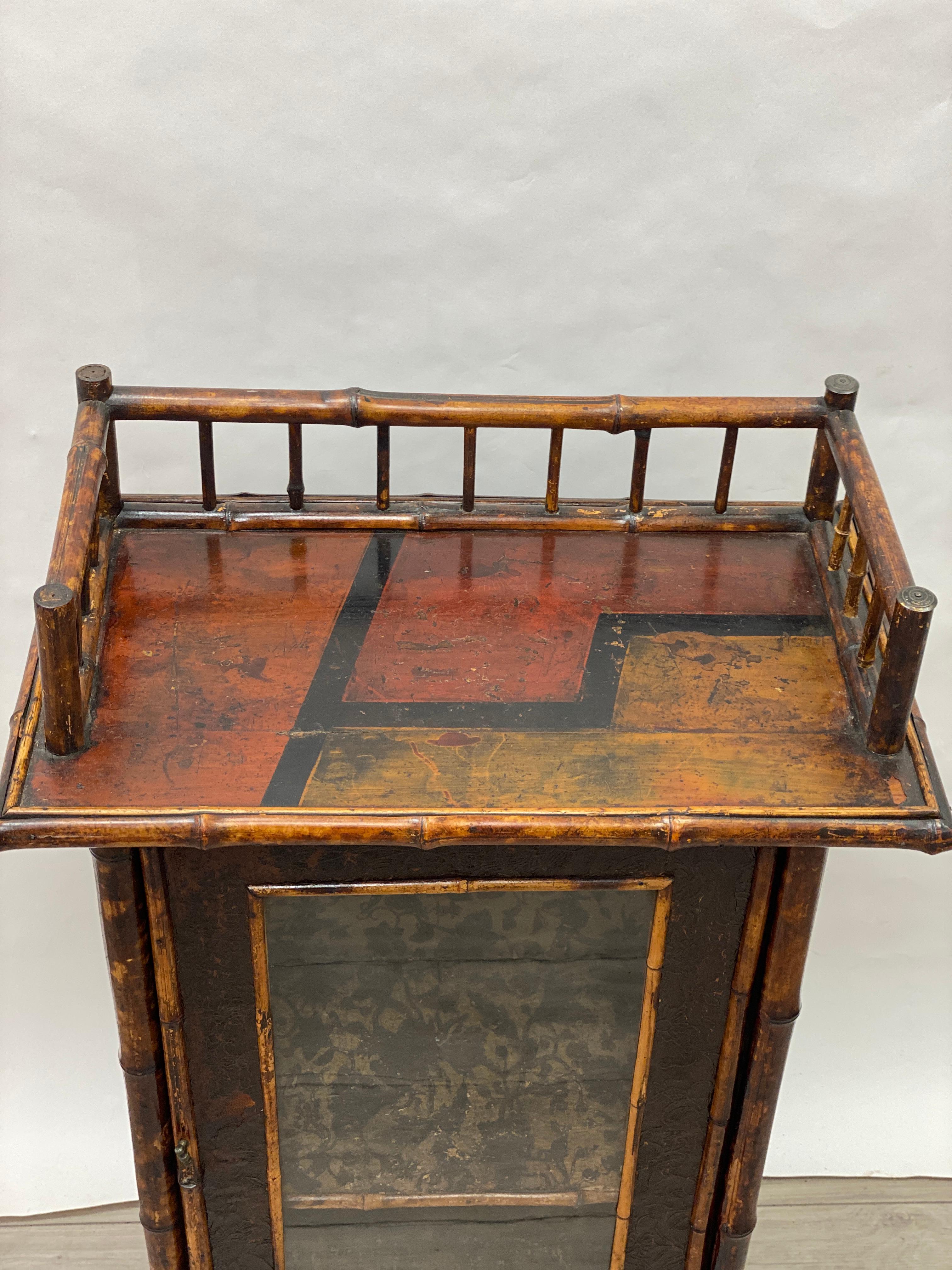 19th Century English Aesthetic Movement Bamboo Bar Stand Cabinet 3