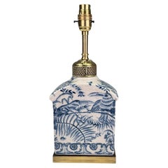 Base de lampe "House" en céramique du 19e siècle de l'Aesthetic Movement anglais, avec des motifs orientaux