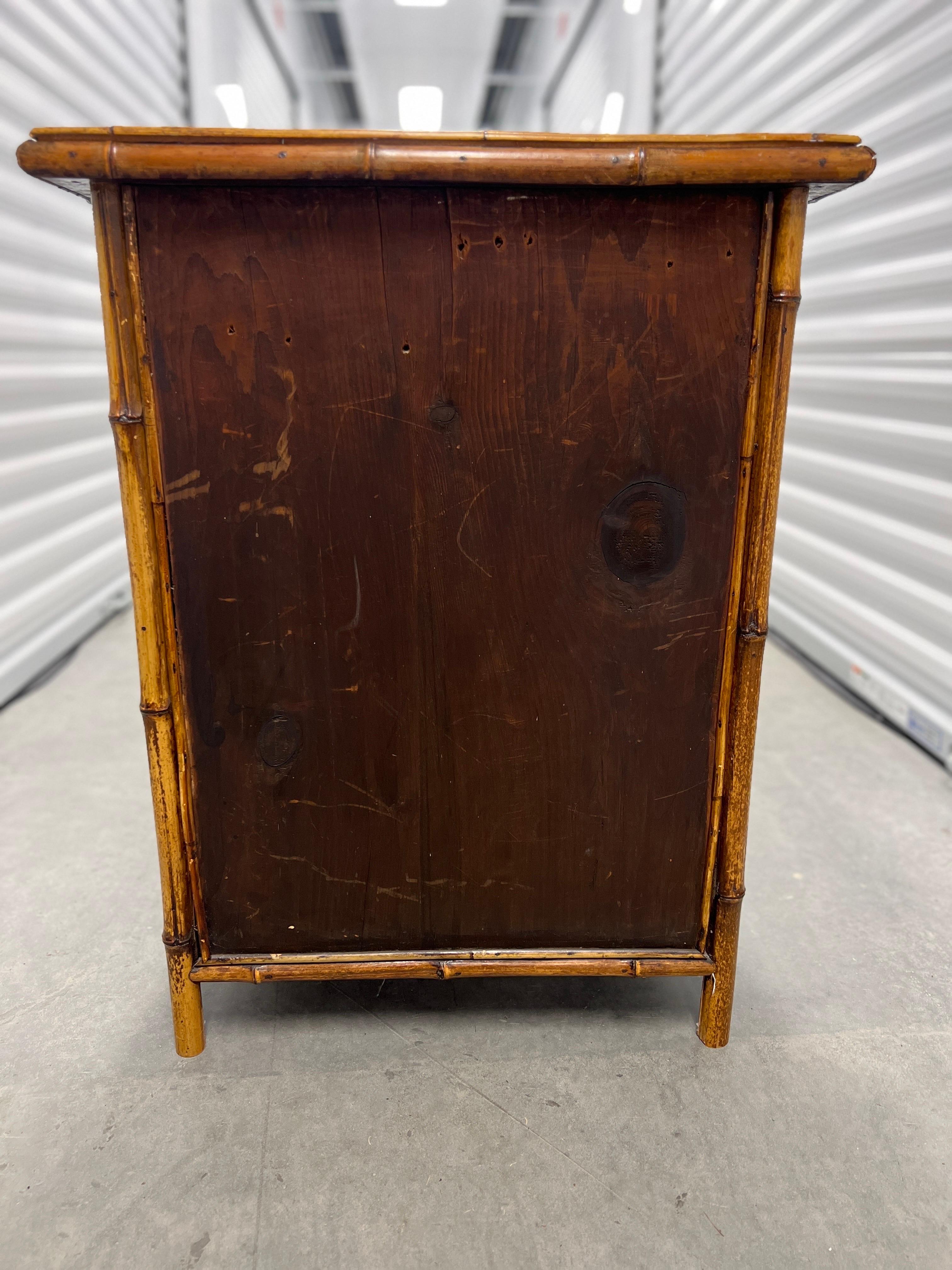 19th Century English Aesthetic Movement Japanned Bamboo Cabinet For Sale 14