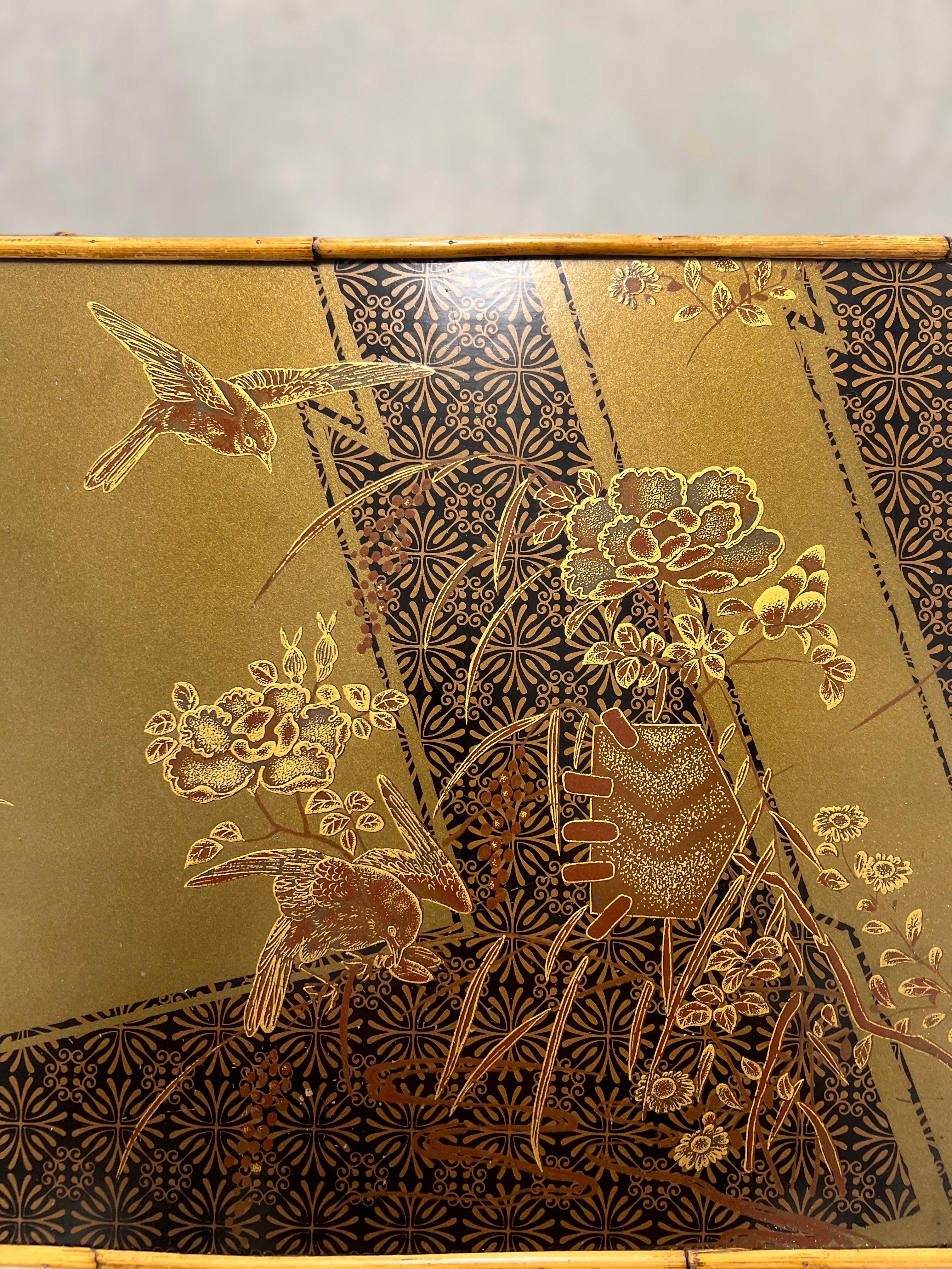 19. Jahrhundert Englisch Aesthetic Movement Japanned Bamboo Cabinet im Angebot 1