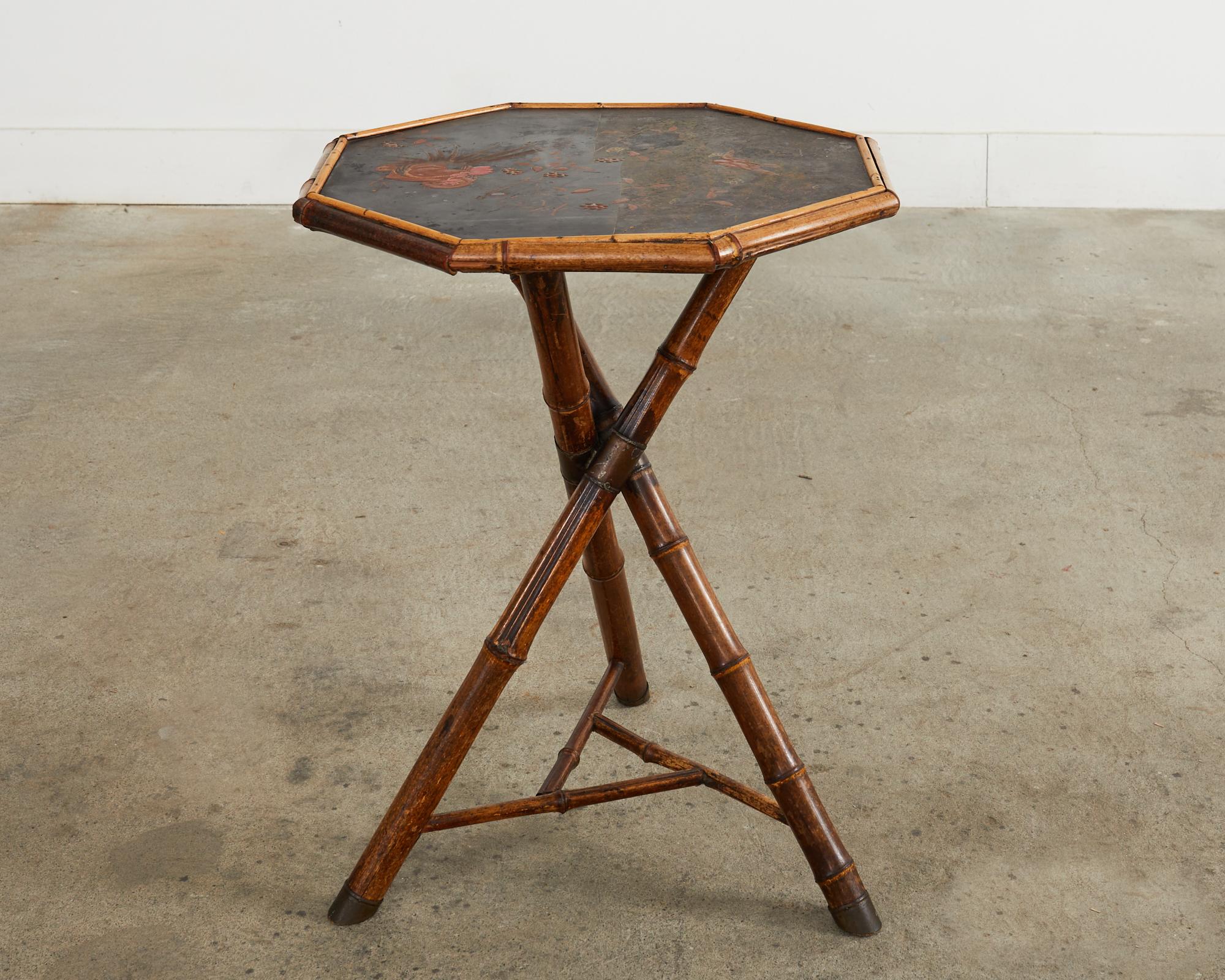 19th Century English Aesthetic Octagonal Bamboo Drinks Table 8