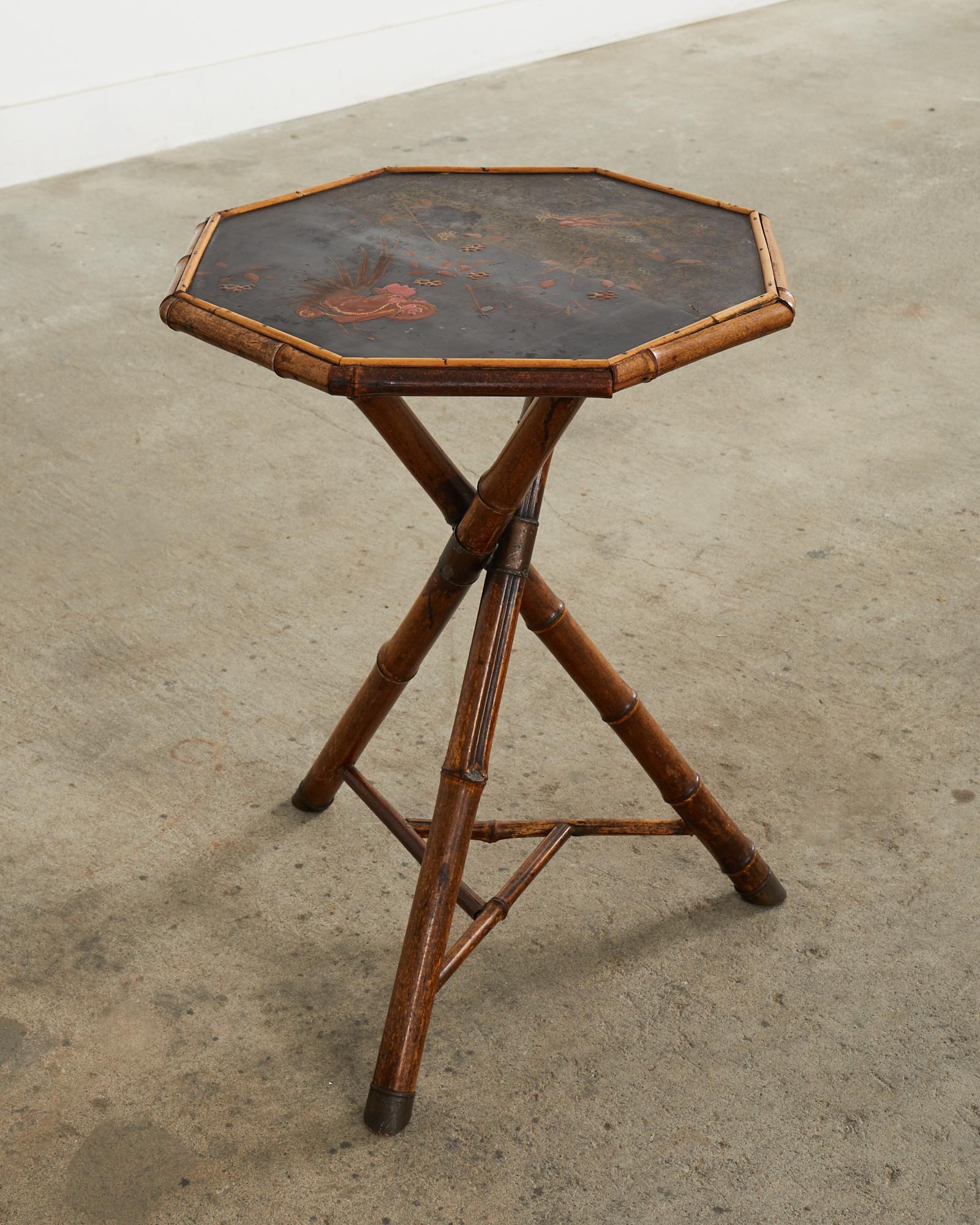 19th Century English Aesthetic Octagonal Bamboo Drinks Table 10
