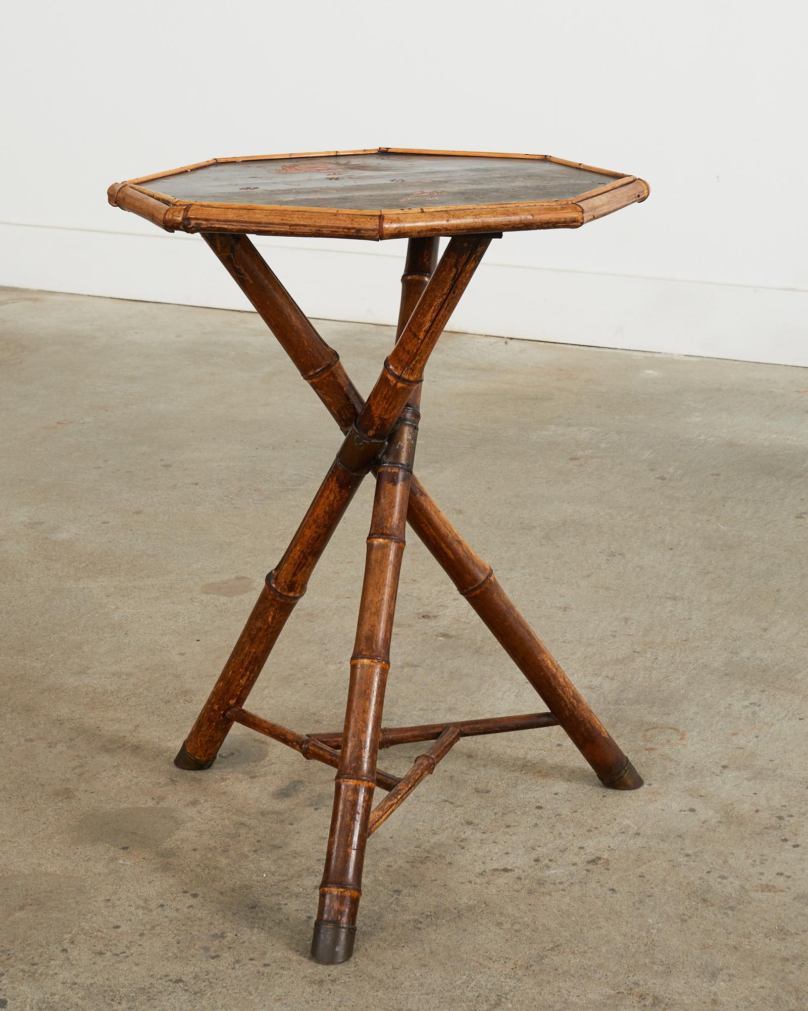 19th Century English Aesthetic Octagonal Bamboo Drinks Table 14