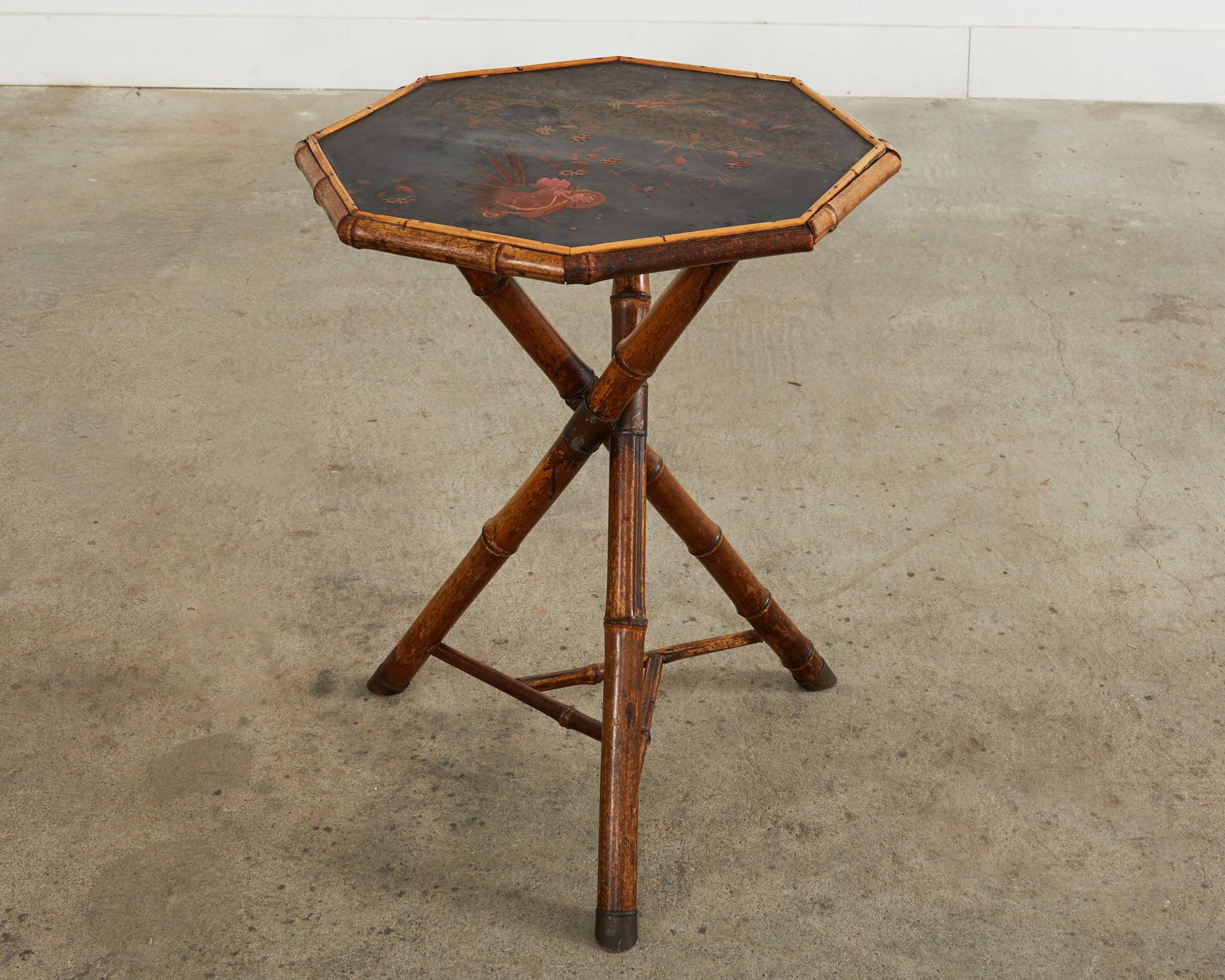 Aesthetic Movement 19th Century English Aesthetic Octagonal Bamboo Drinks Table