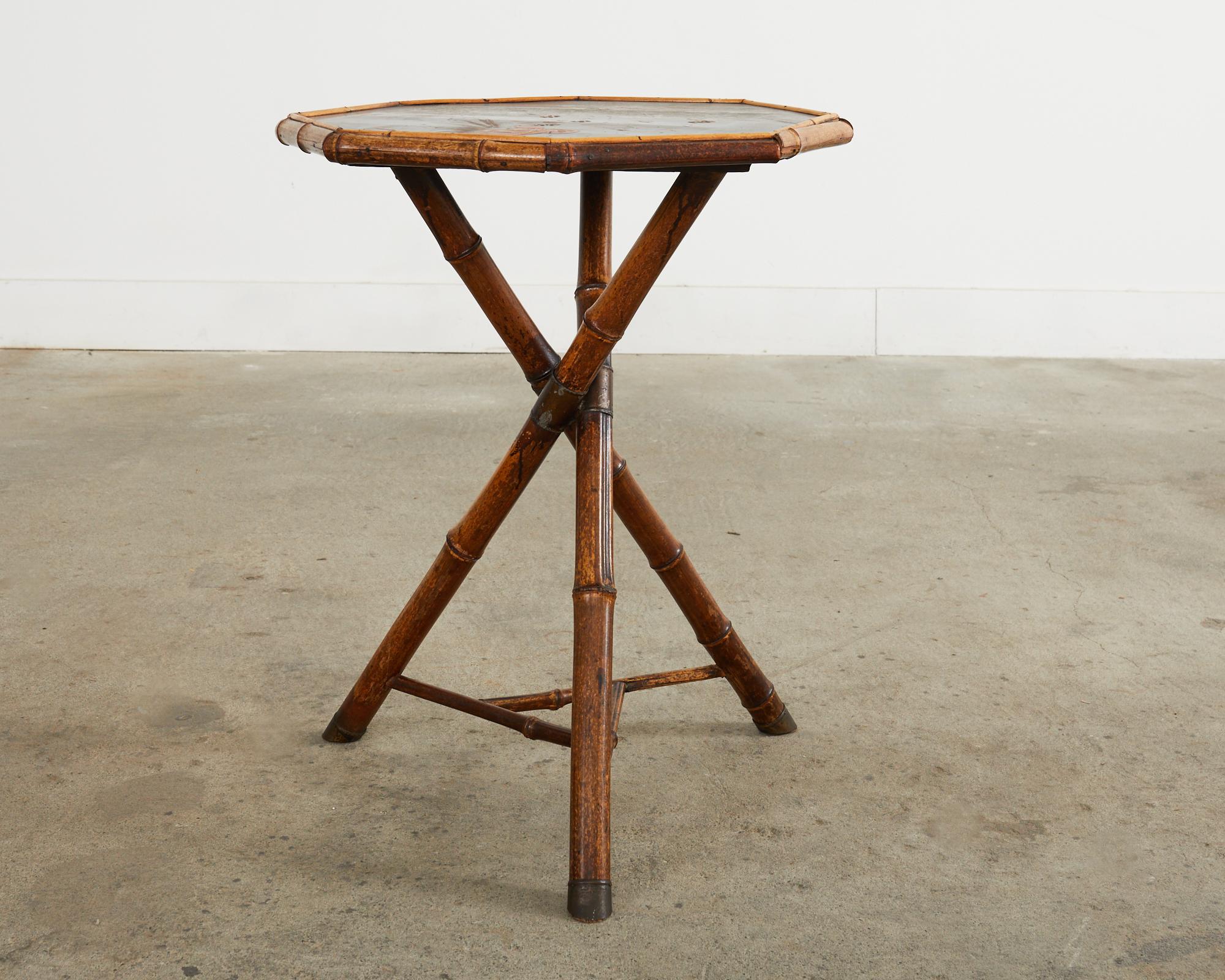 19th Century English Aesthetic Octagonal Bamboo Drinks Table 1