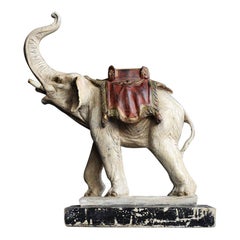 Antique 19th Century English Alabaster Elephant Statue
