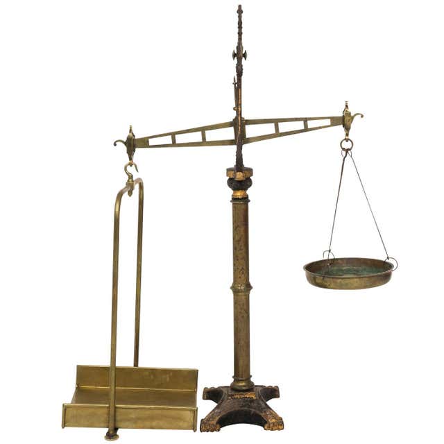19th Century English and Brass Iron Scale at 1stDibs