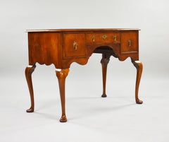 19th Century English Antique Queen Anne Revival Walnut Lowboy