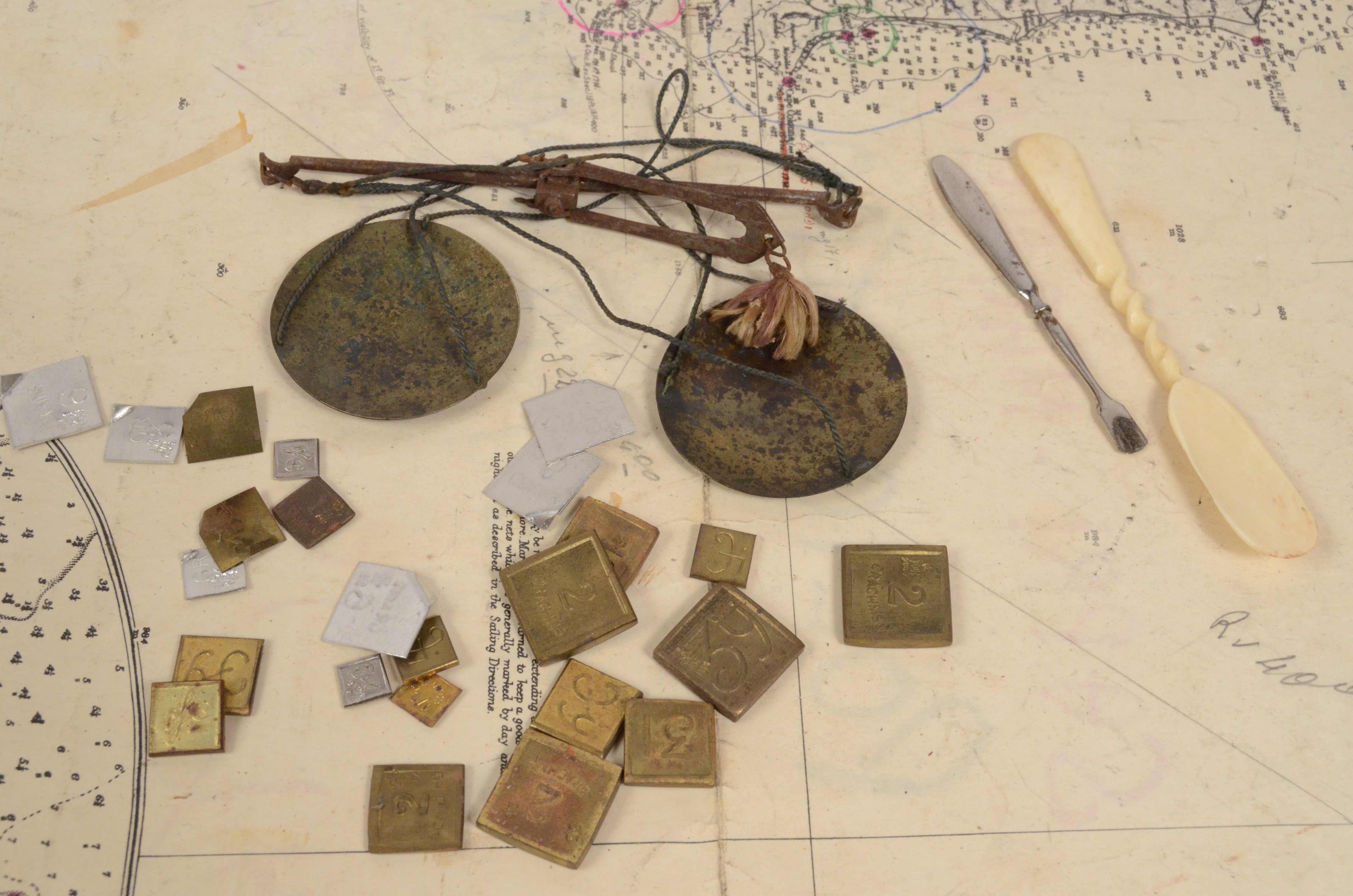 Mid-19th Century 19th Century English Apothecary Cabinet Antique Set Marine Navigation
