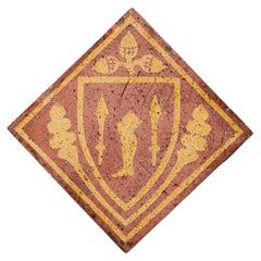 19th Century English Armorial Encaustic Tile by W. Godwin