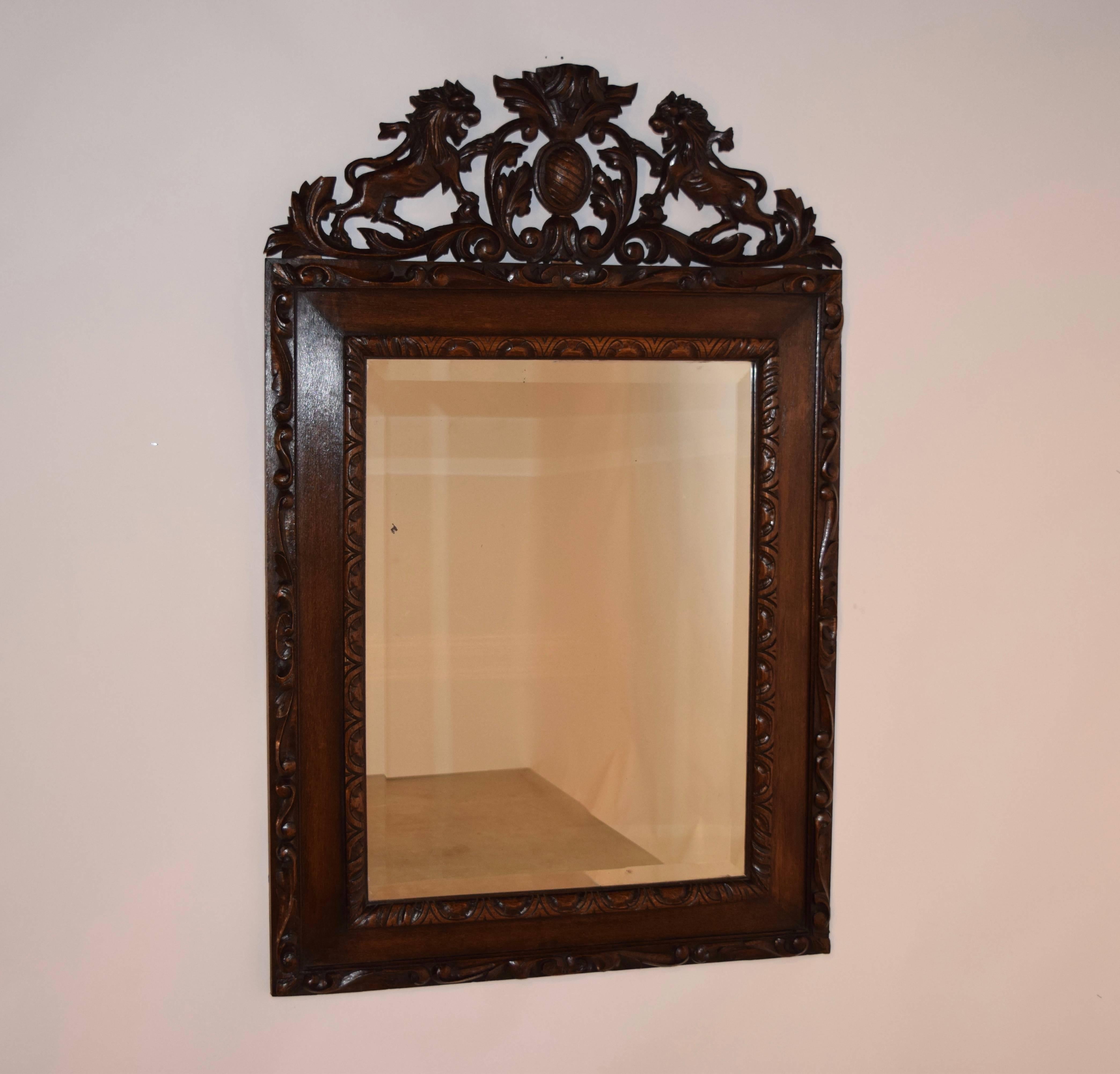 Victorian 19th Century English Armorial Mirror