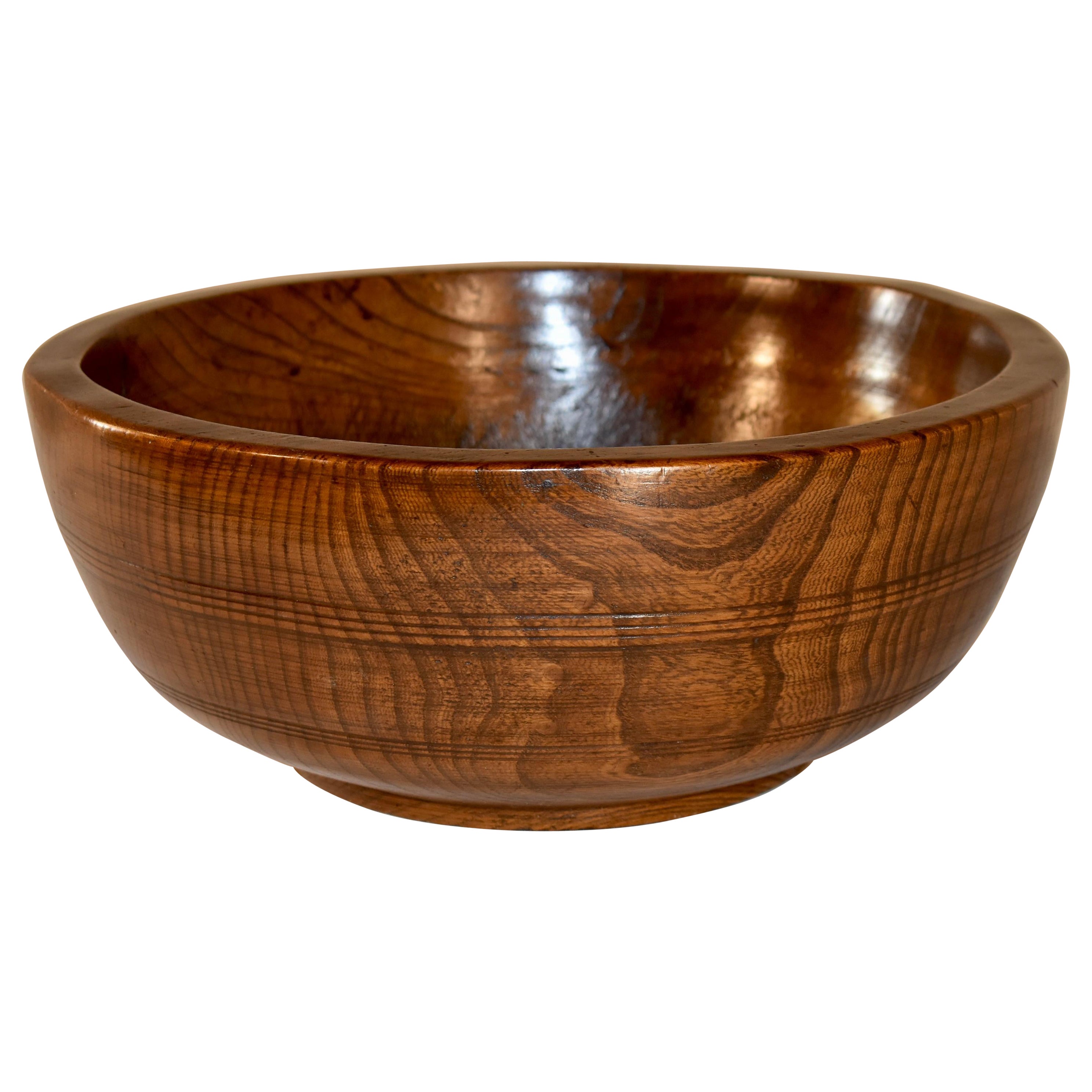 19th Century English Ash Turned Bowl
