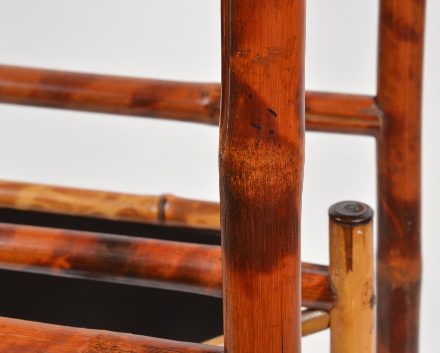 19th Century English Bamboo and Japanned Lacquer Occasional Canterbury Table 5