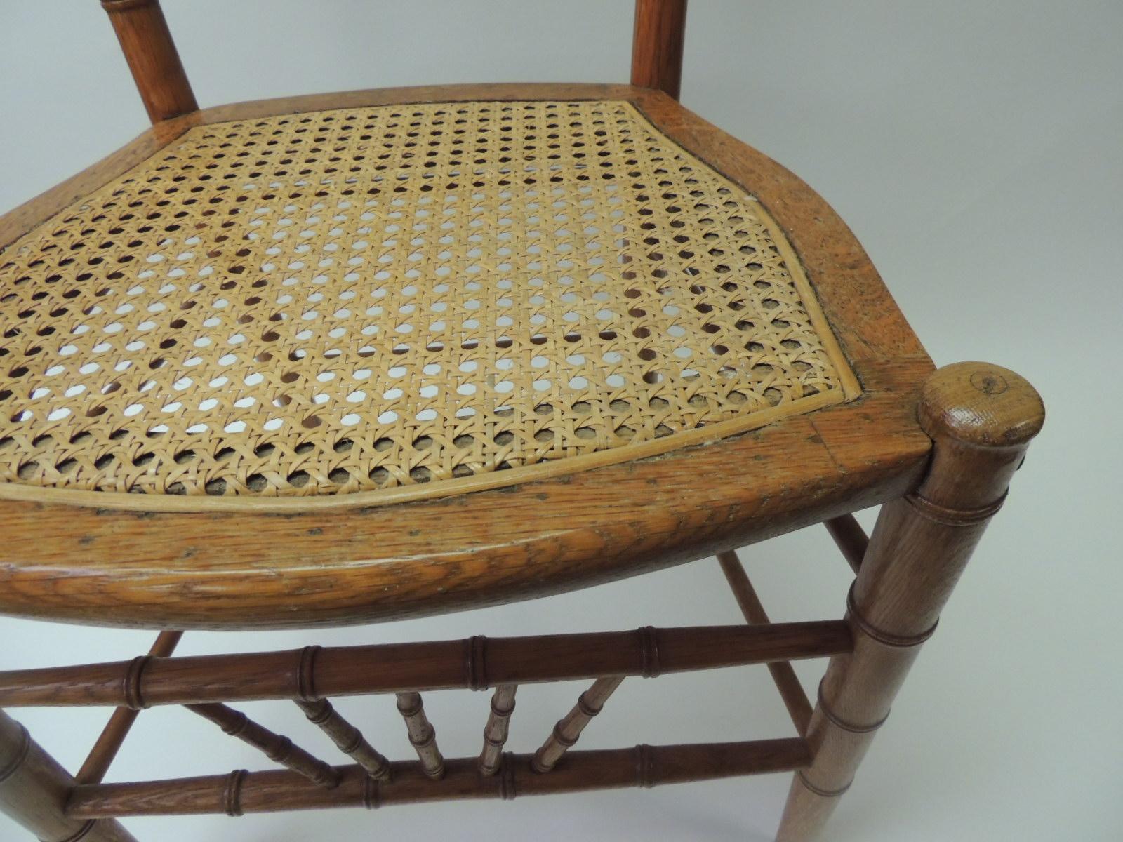 English Bamboo and Rattan Honey Color Ballroom Chair