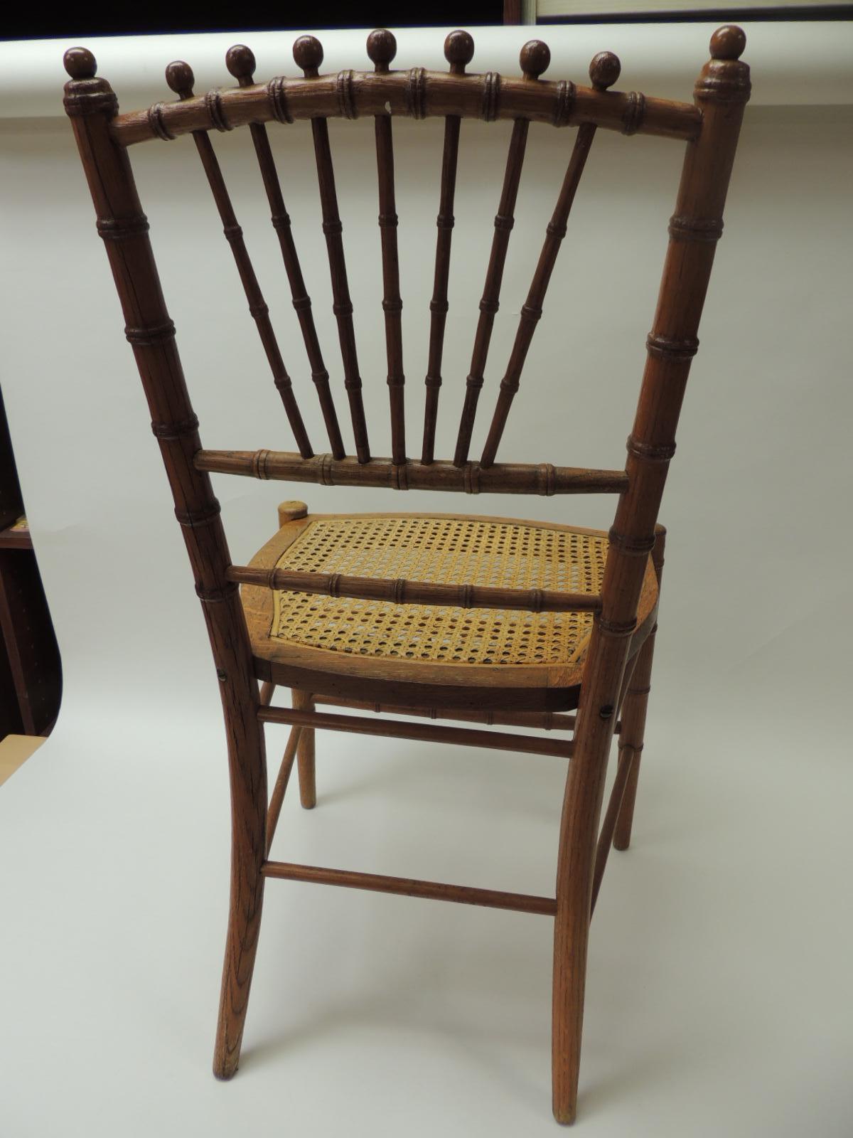 19th Century Bamboo and Rattan Honey Color Ballroom Chair