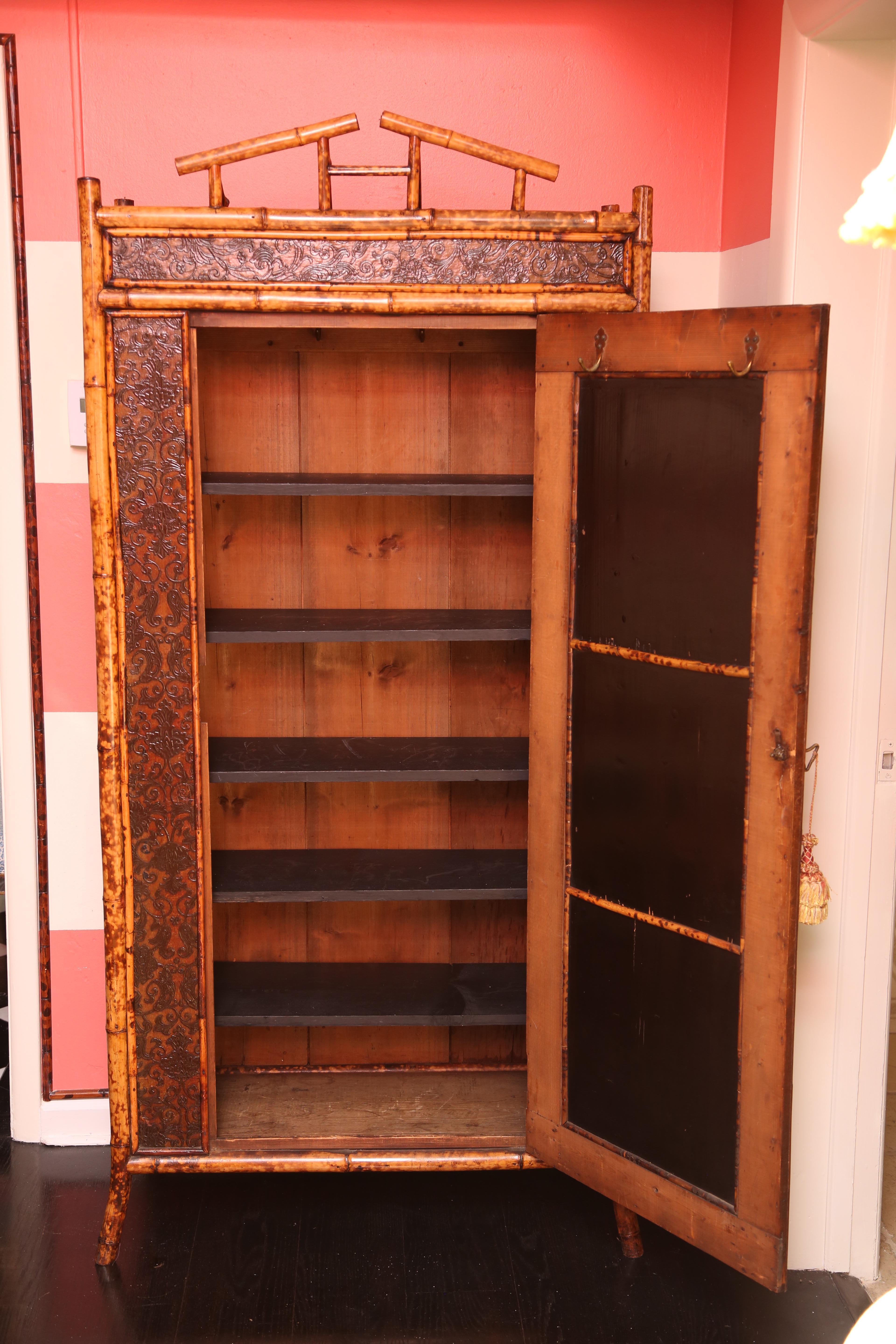 Superb 19th Century English Bamboo Armoire 2