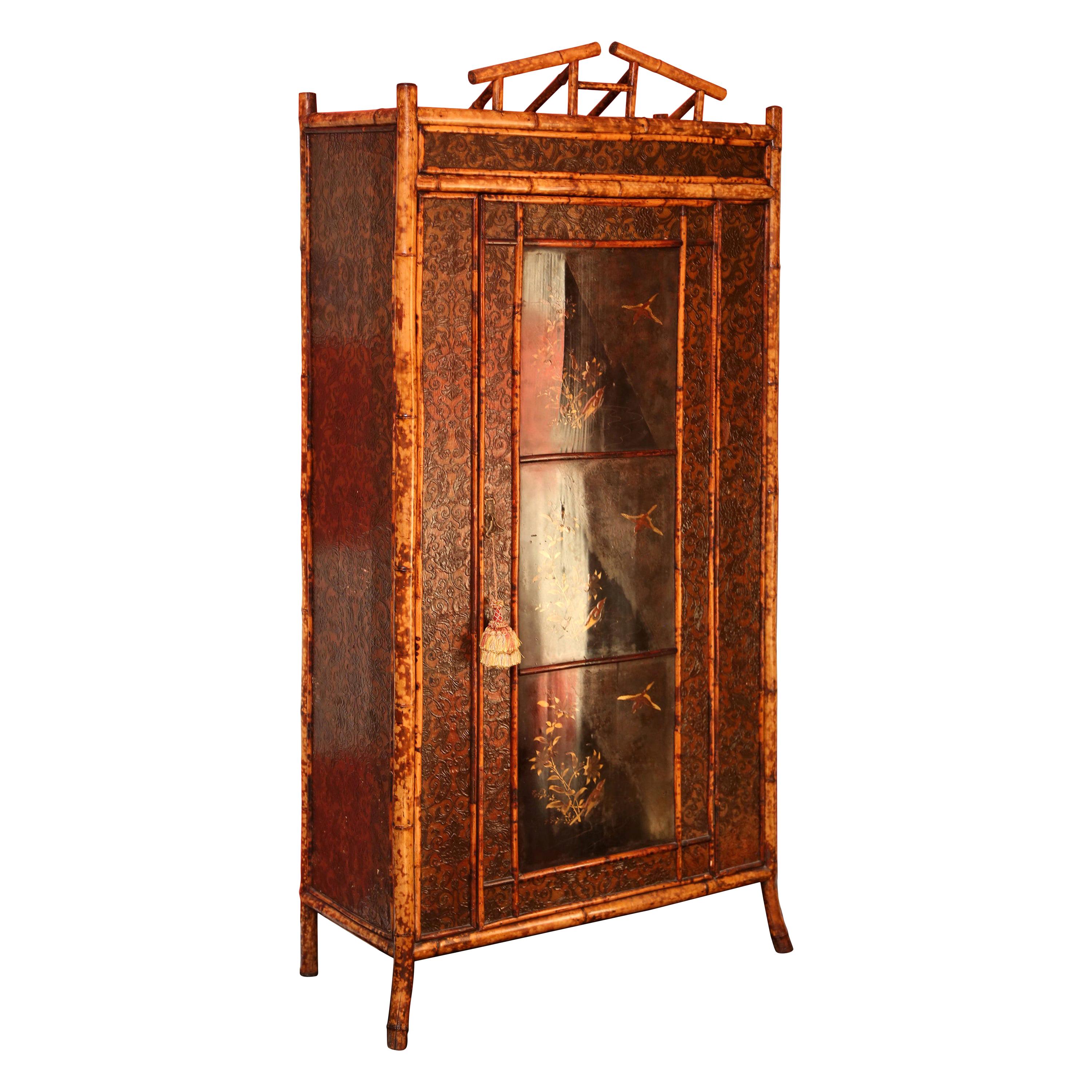 Superb 19th Century English Bamboo Armoire