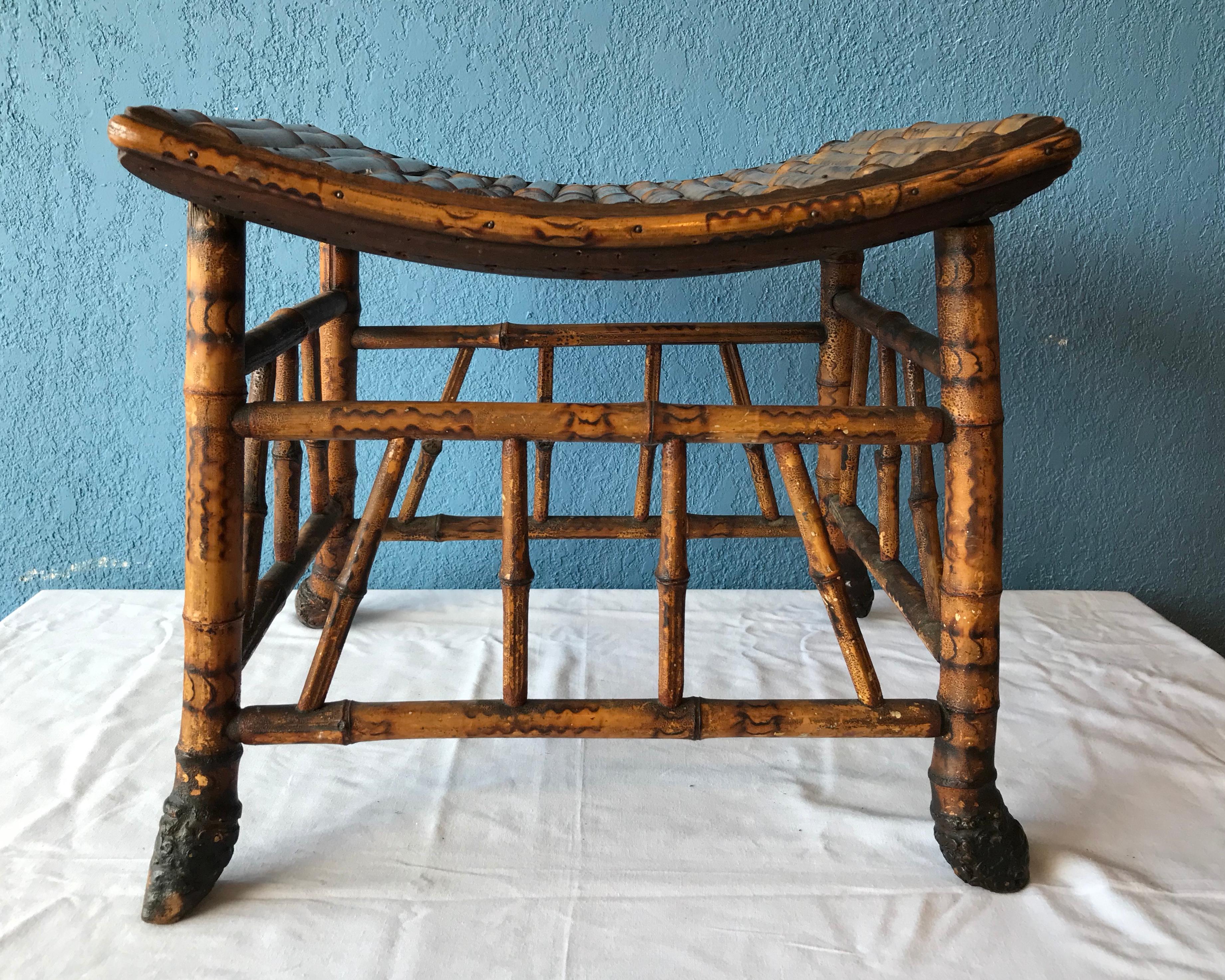 19th Century English Bamboo Bench In Good Condition In West Palm Beach, FL