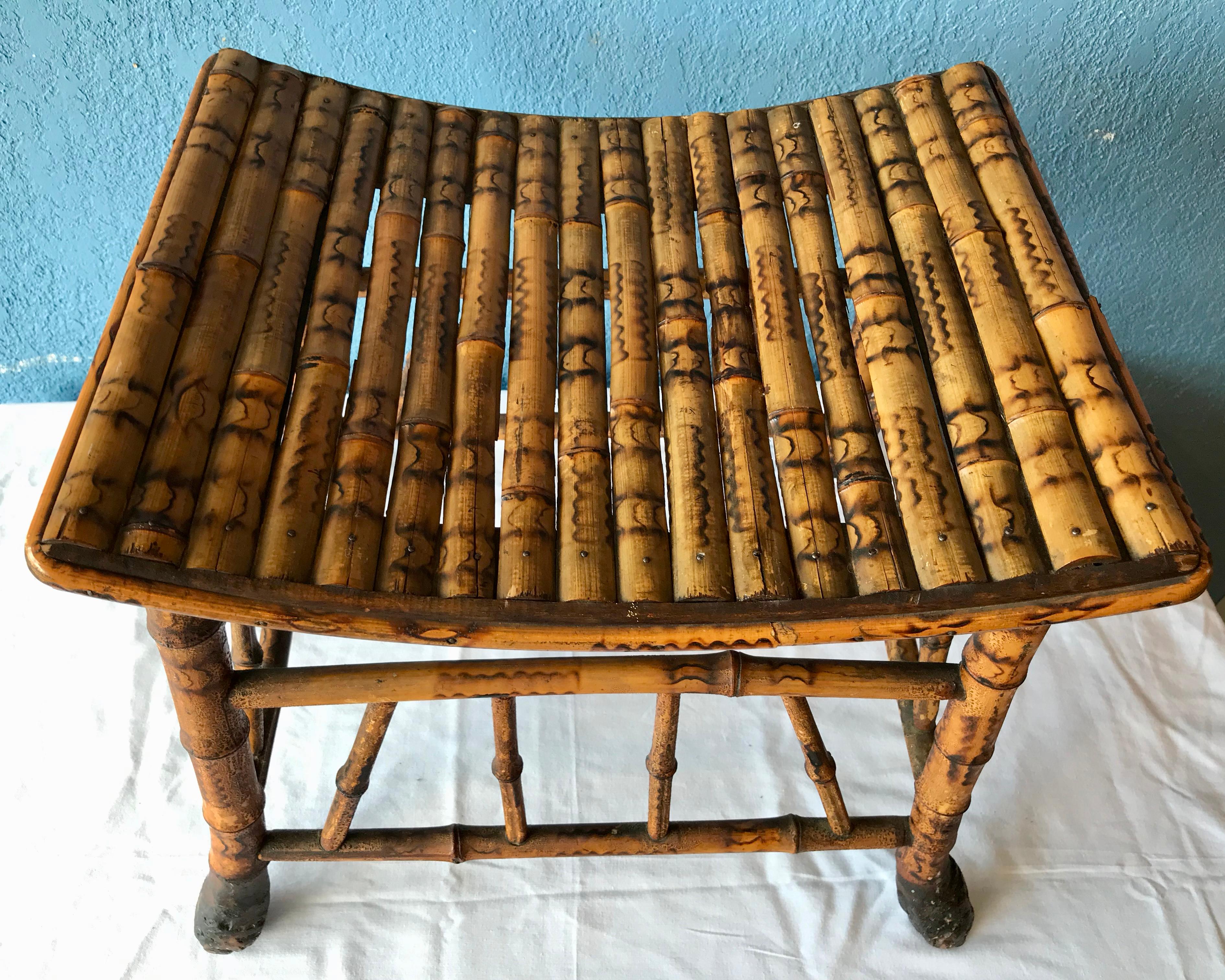 19th Century English Bamboo Bench 5